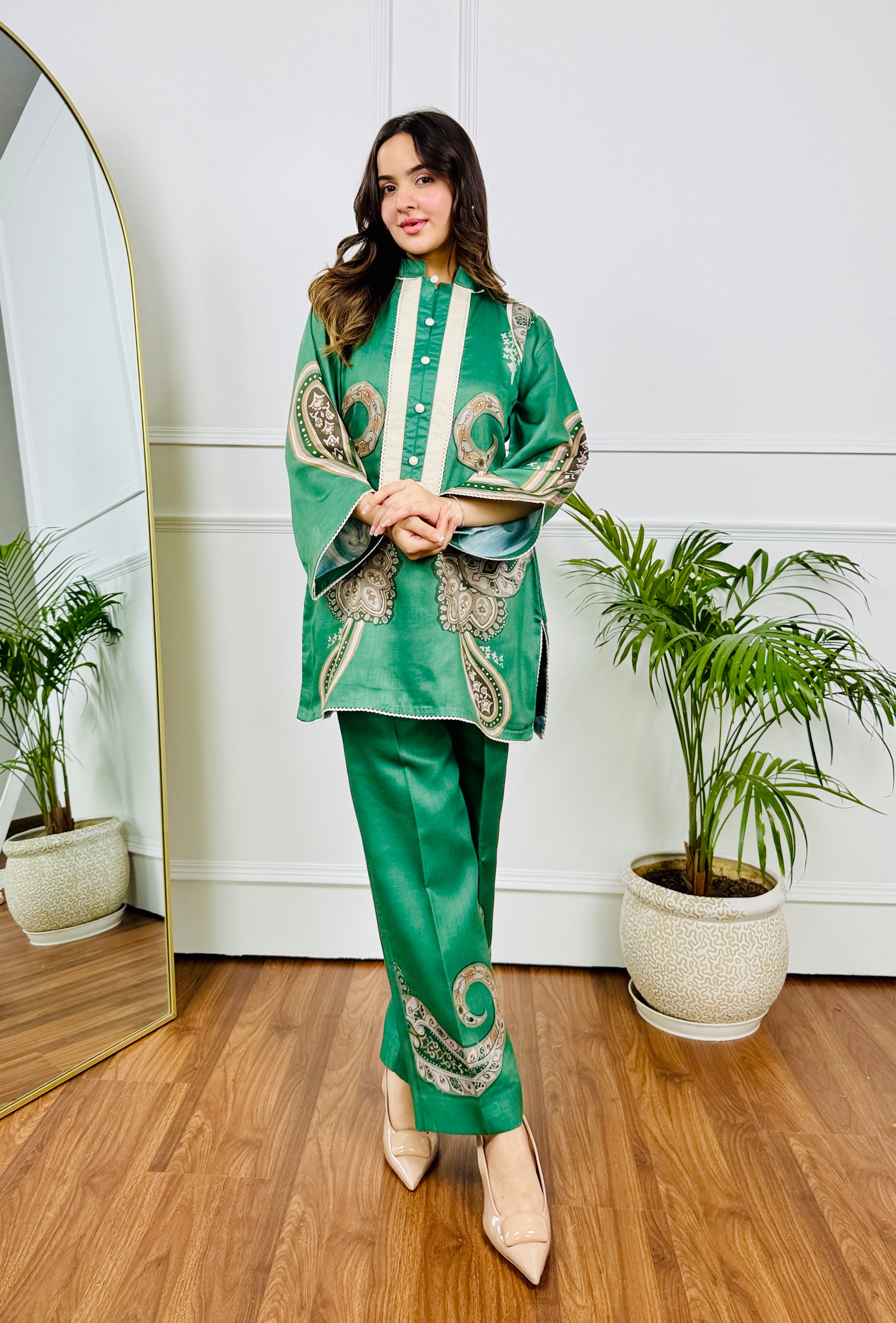 Moss Paisley Kurta Set