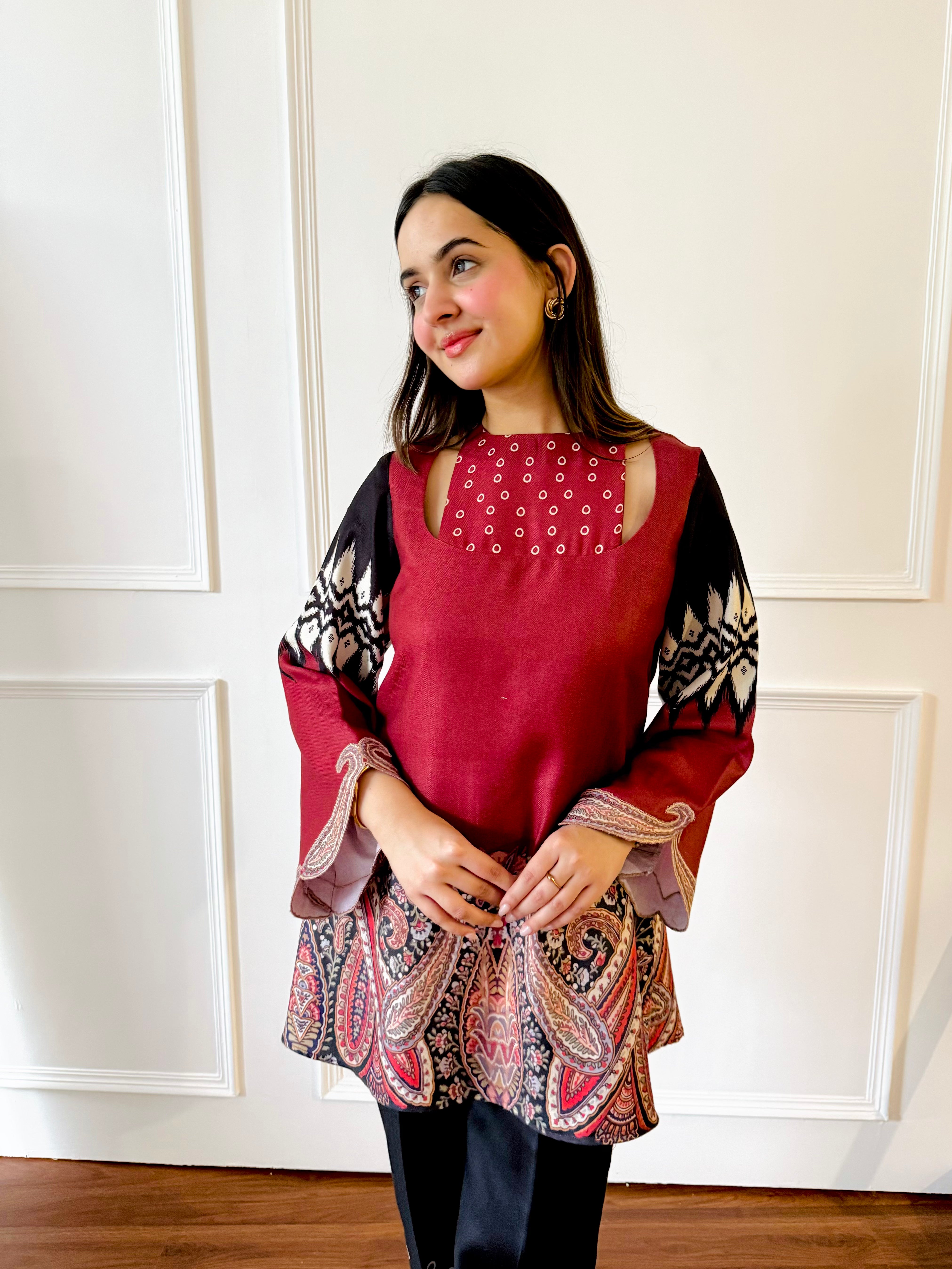 Red & black Paisley Co-ord Set