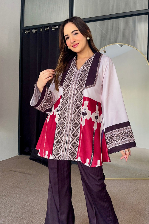 Dark Rose Winter Kurta Set