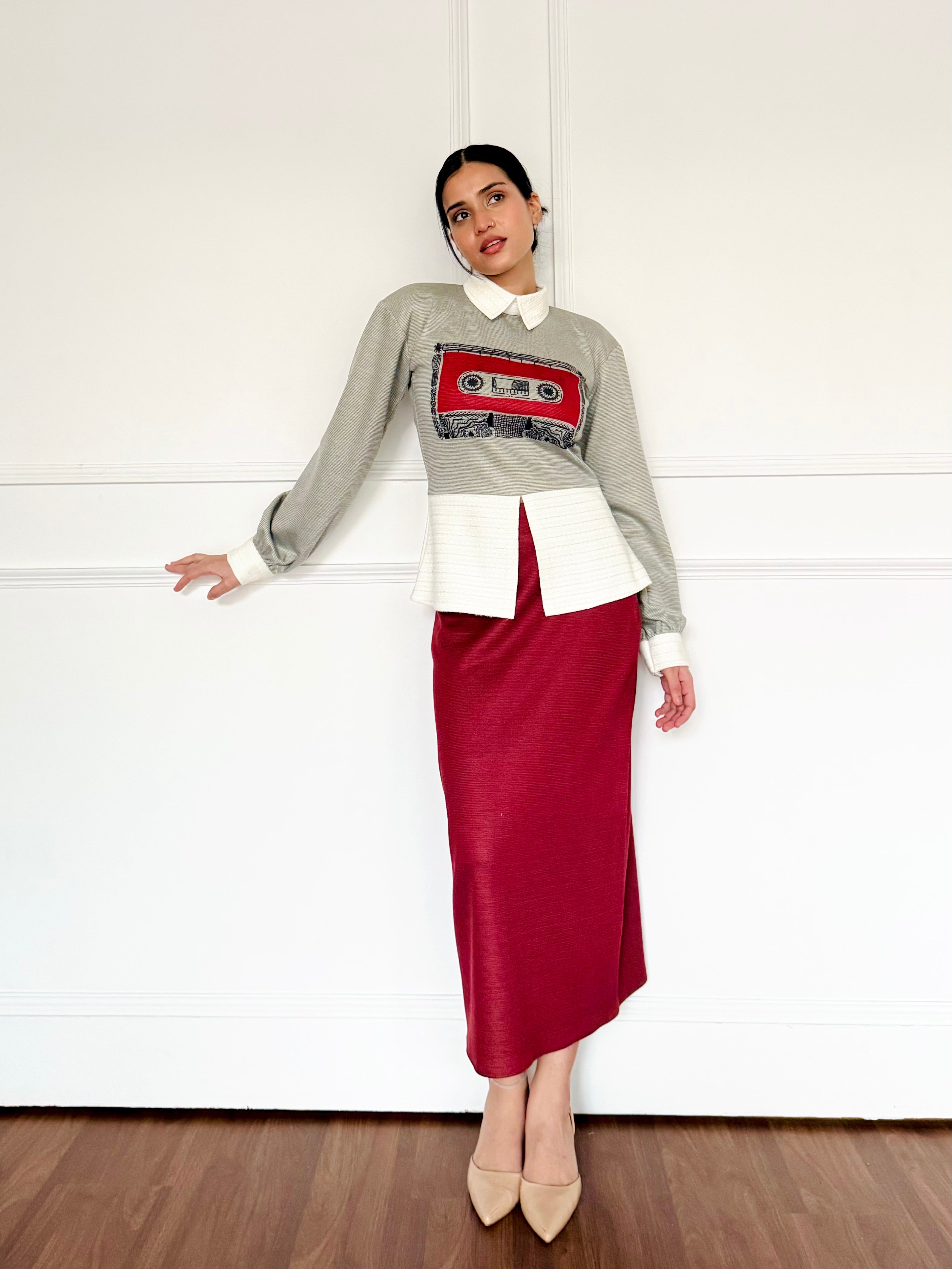 Crimson Winter Skirt Set