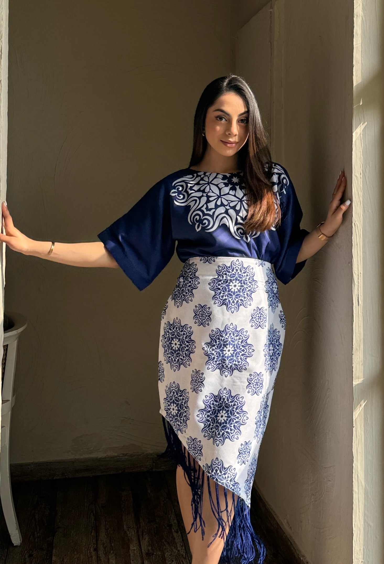 Trendsetter Blue Skirt Set