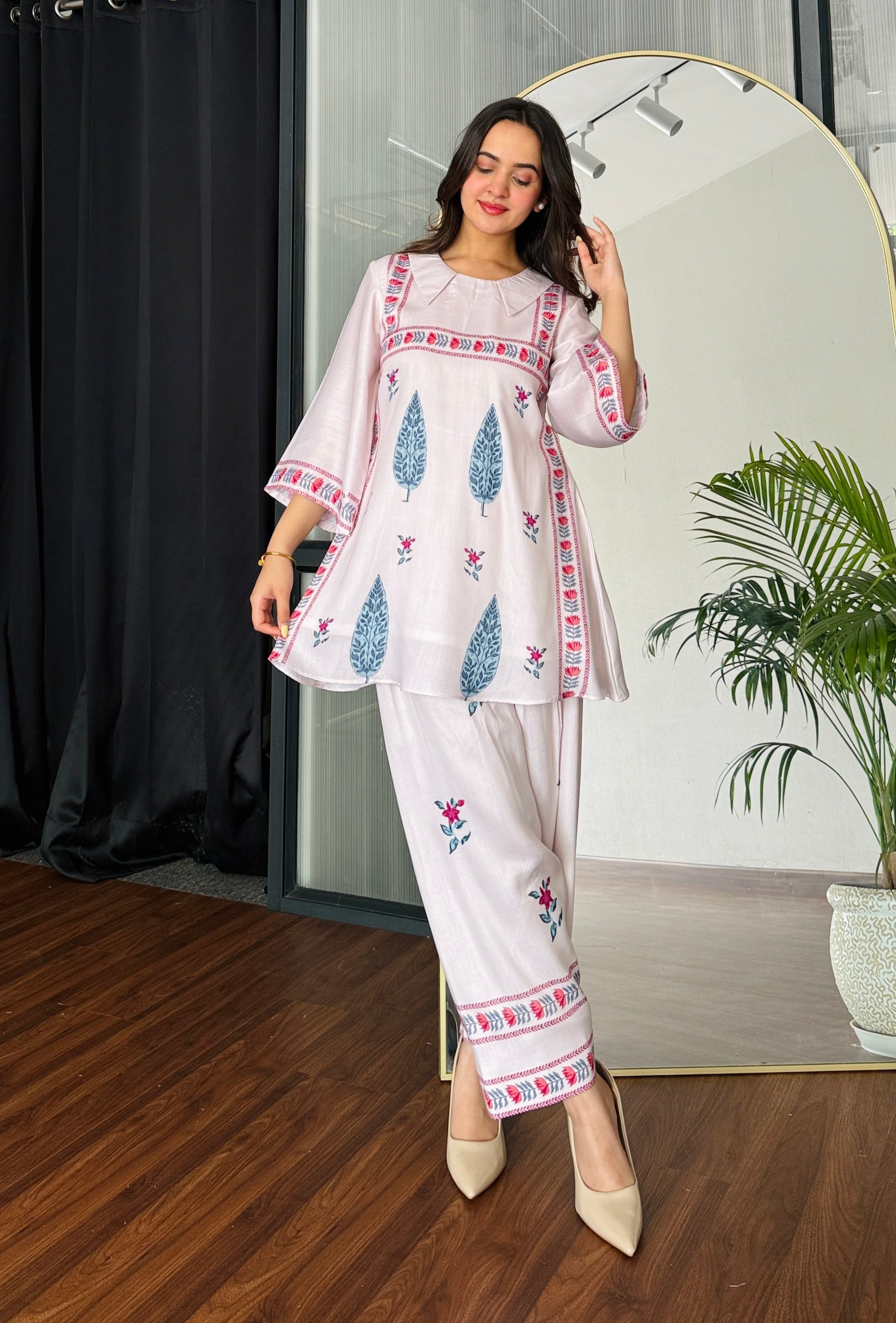 Pink Petal Bloom Kurta Set