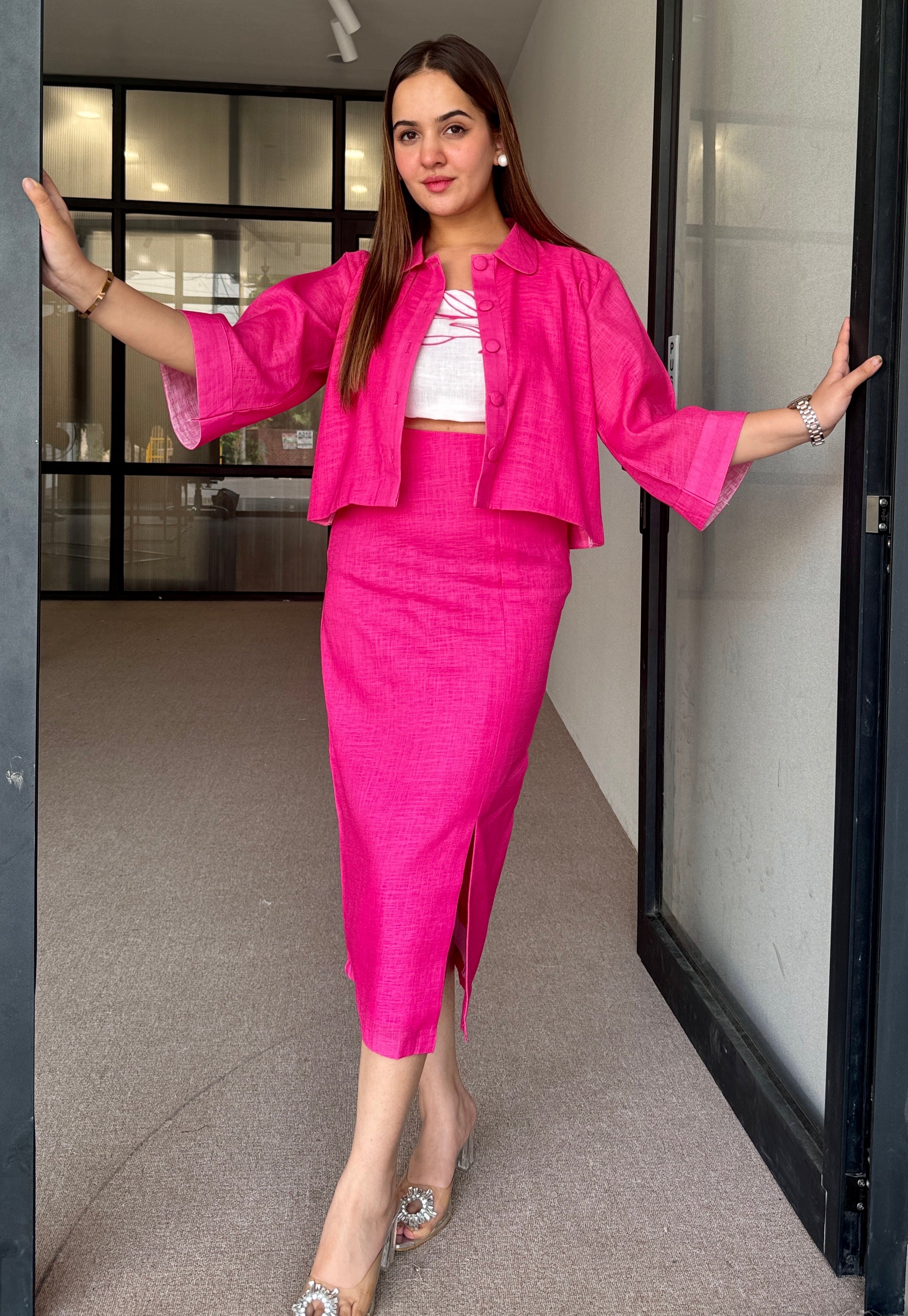 Lyla Pink Skirt Set