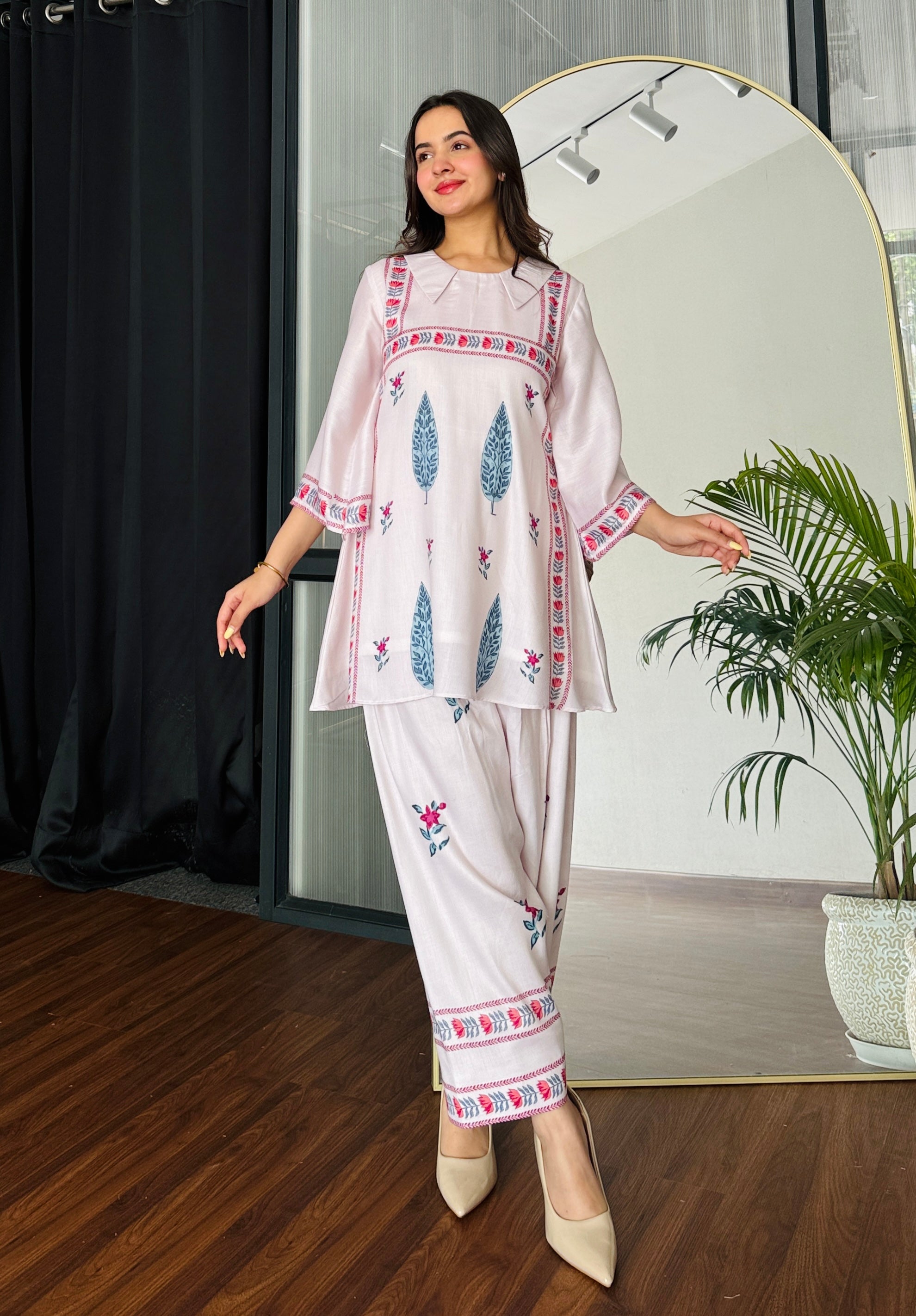 Pink Petal Bloom Kurta Set