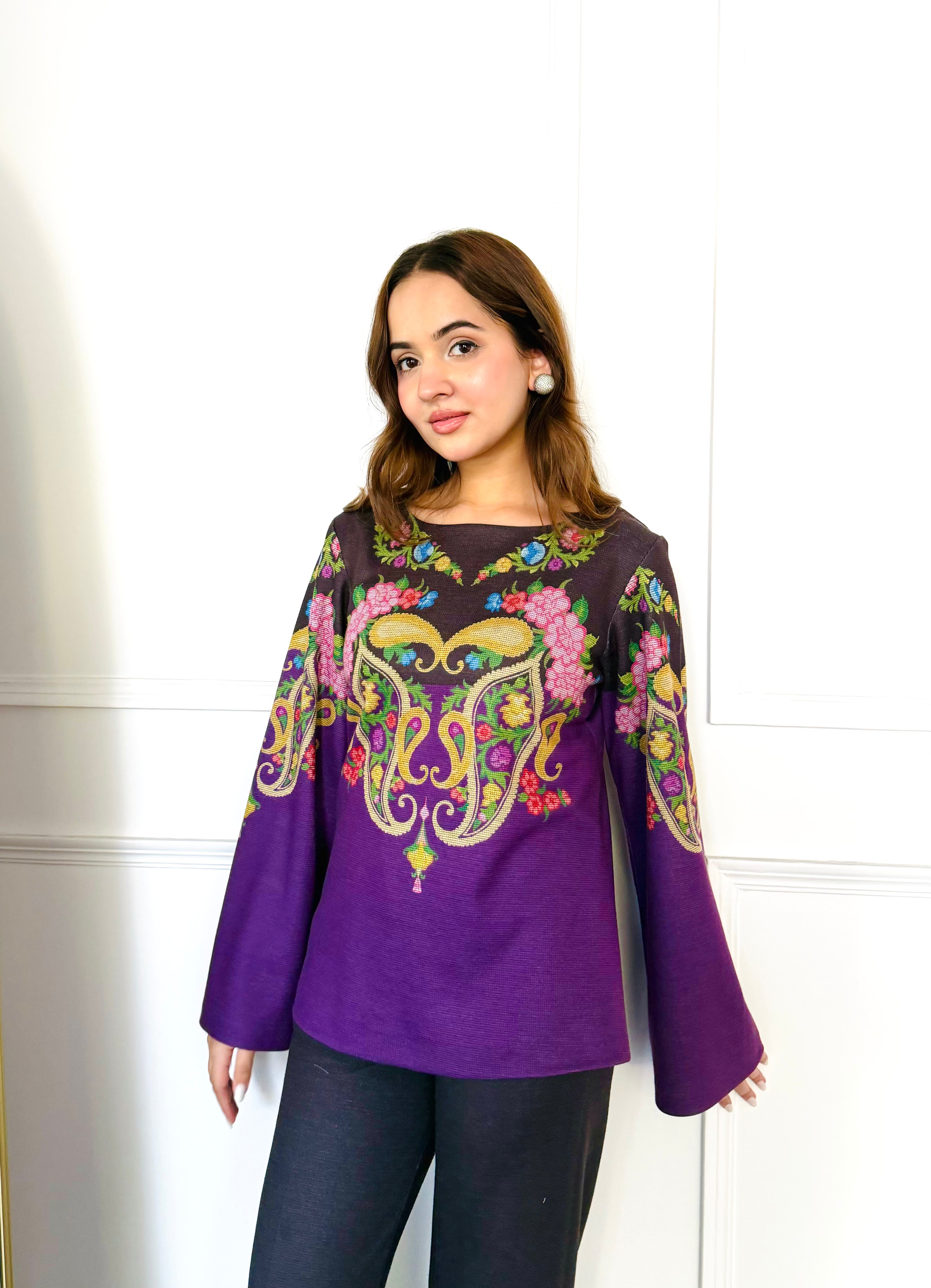 Black & Purple Paisley Co-ord Set