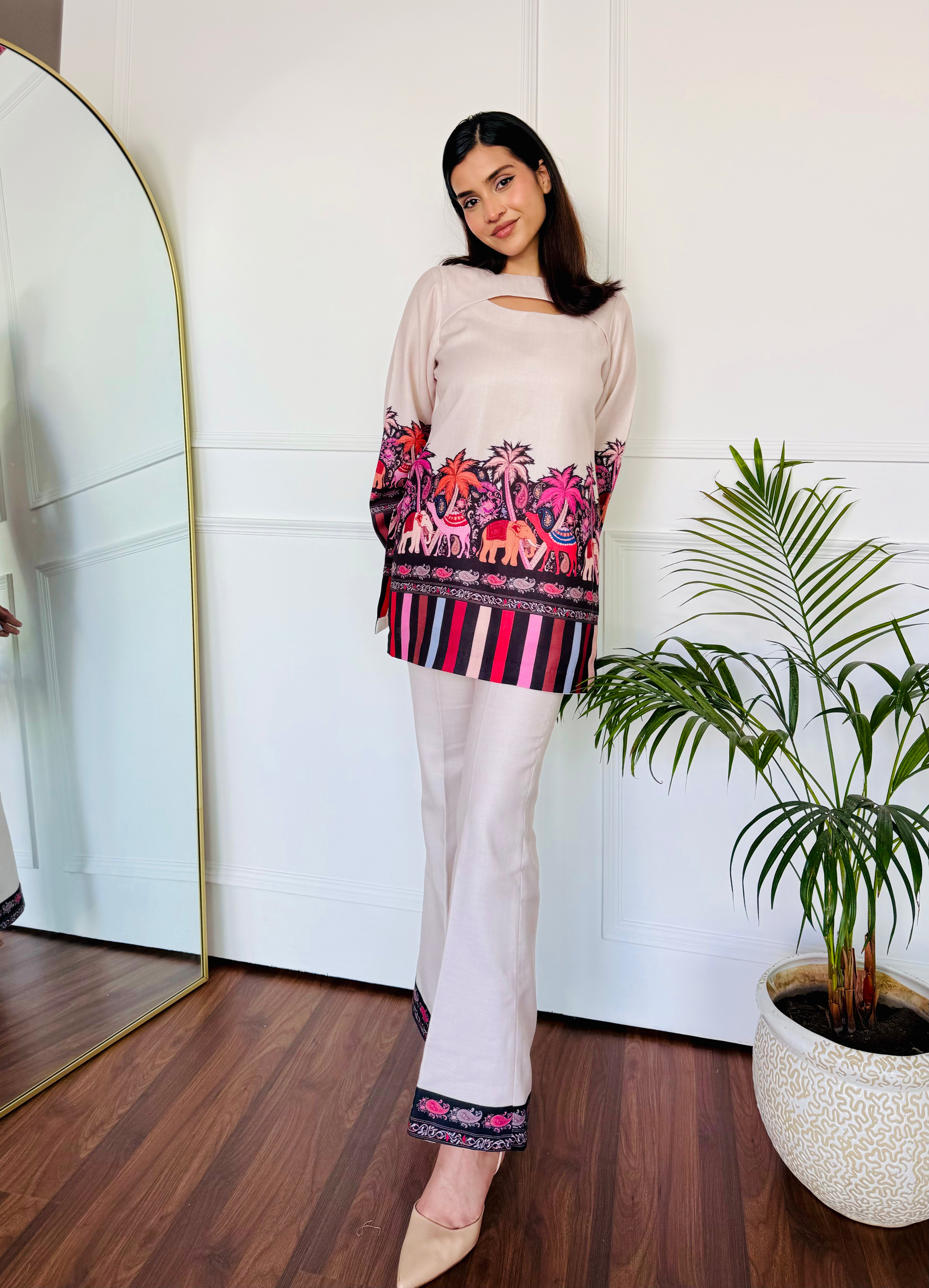 Pink Camel Kurta Set