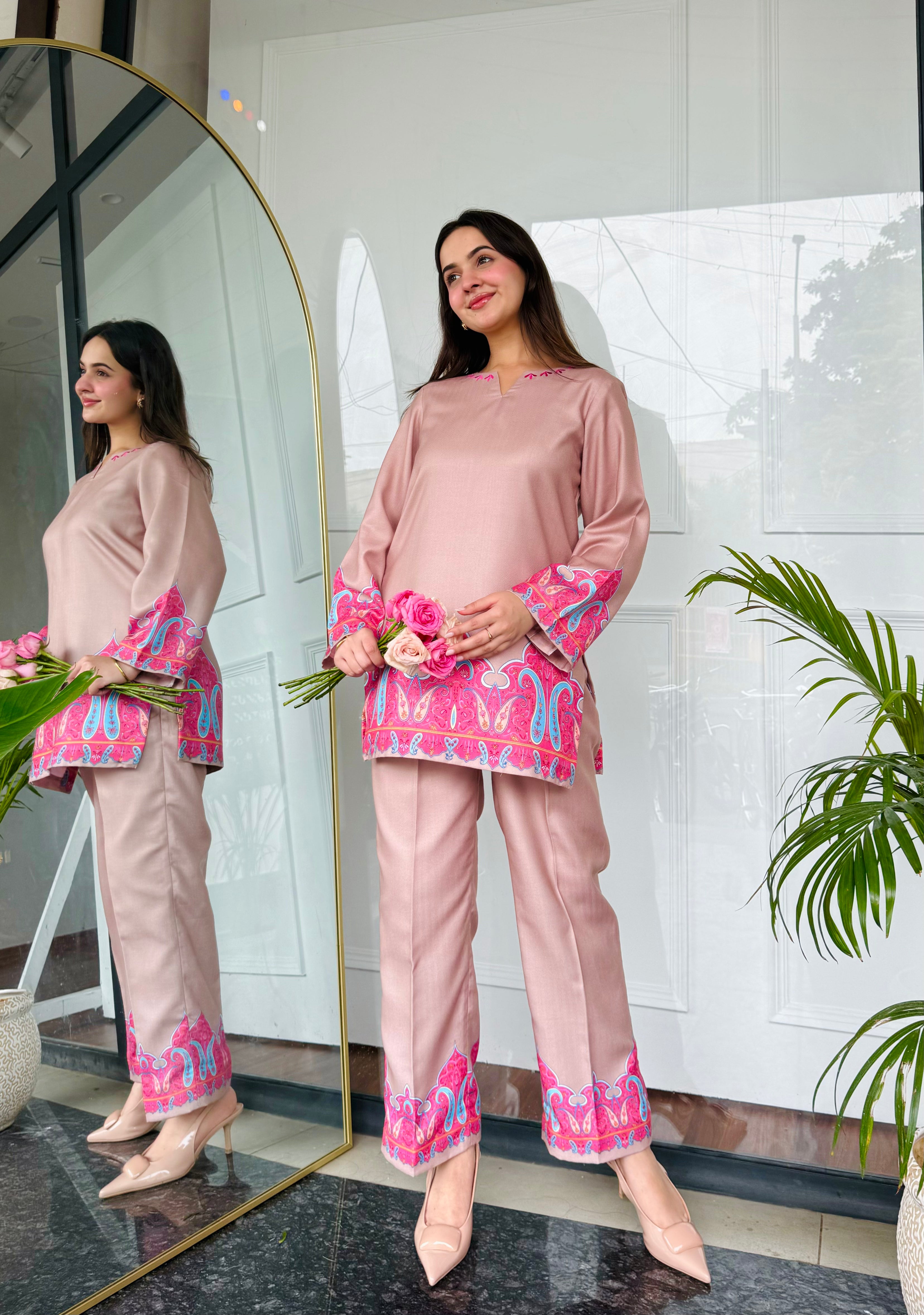 Mocha Rose Kurta Set
