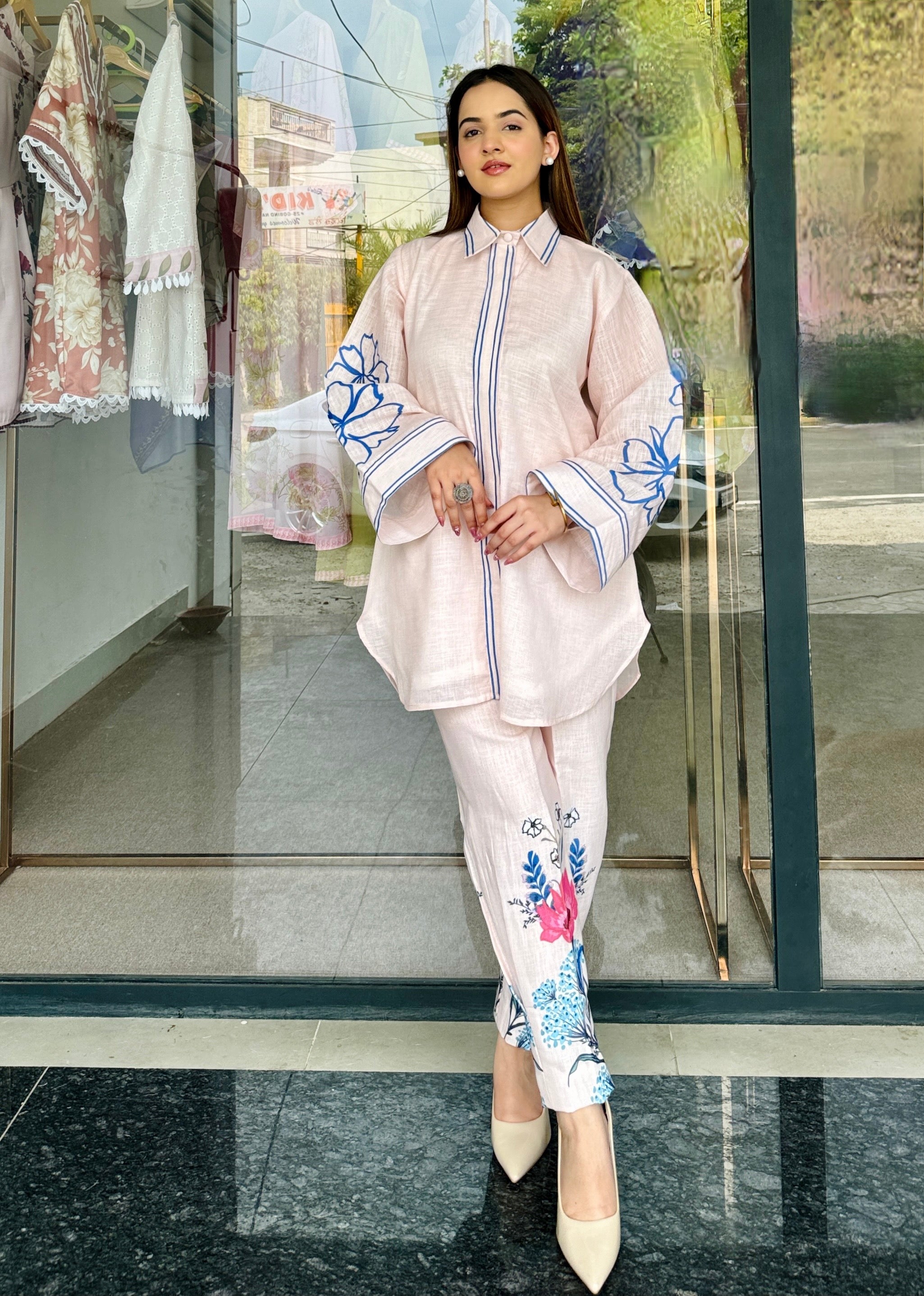 Noor E Beige Pakistani Kurta Set