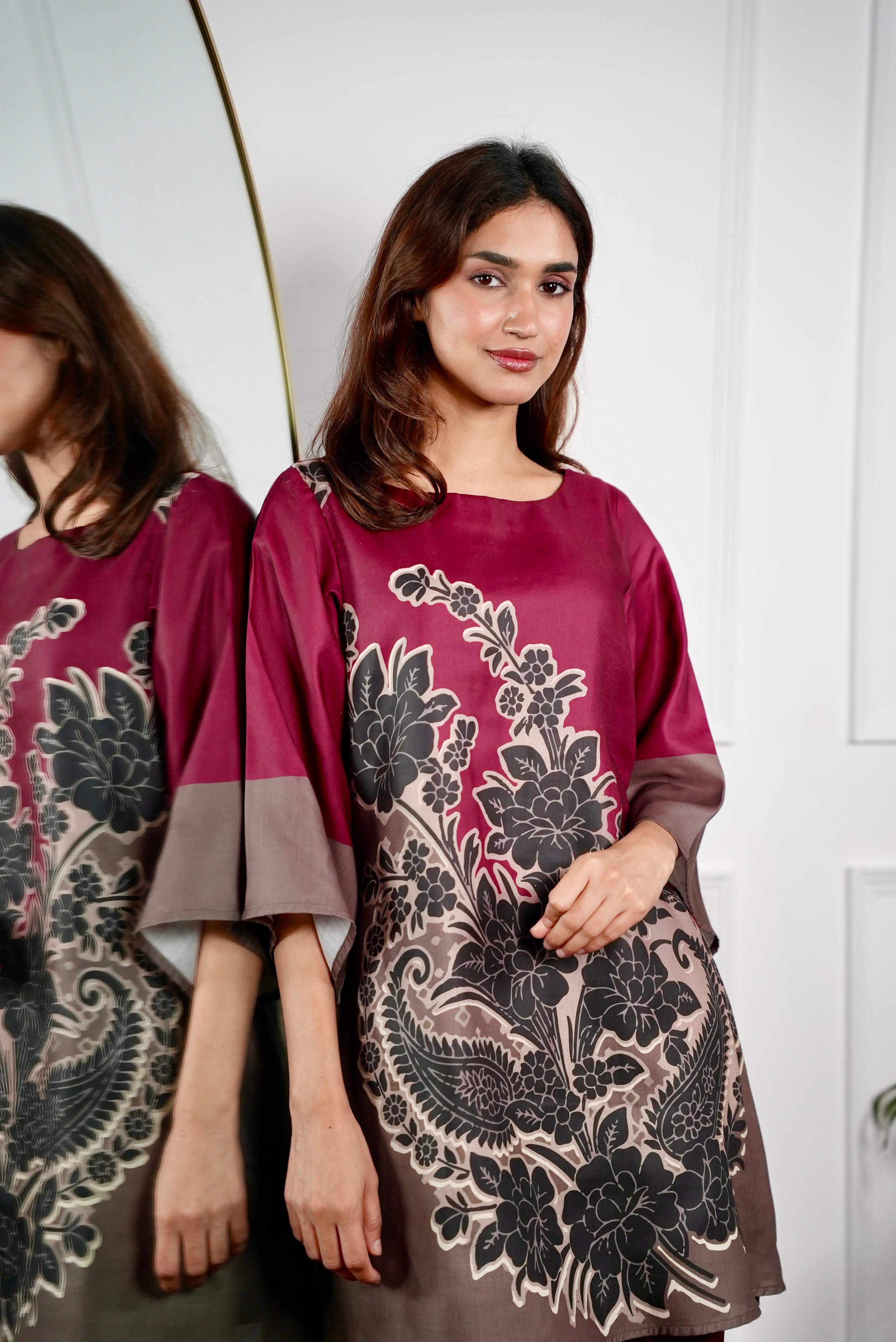 Red Mirage Kurta Set