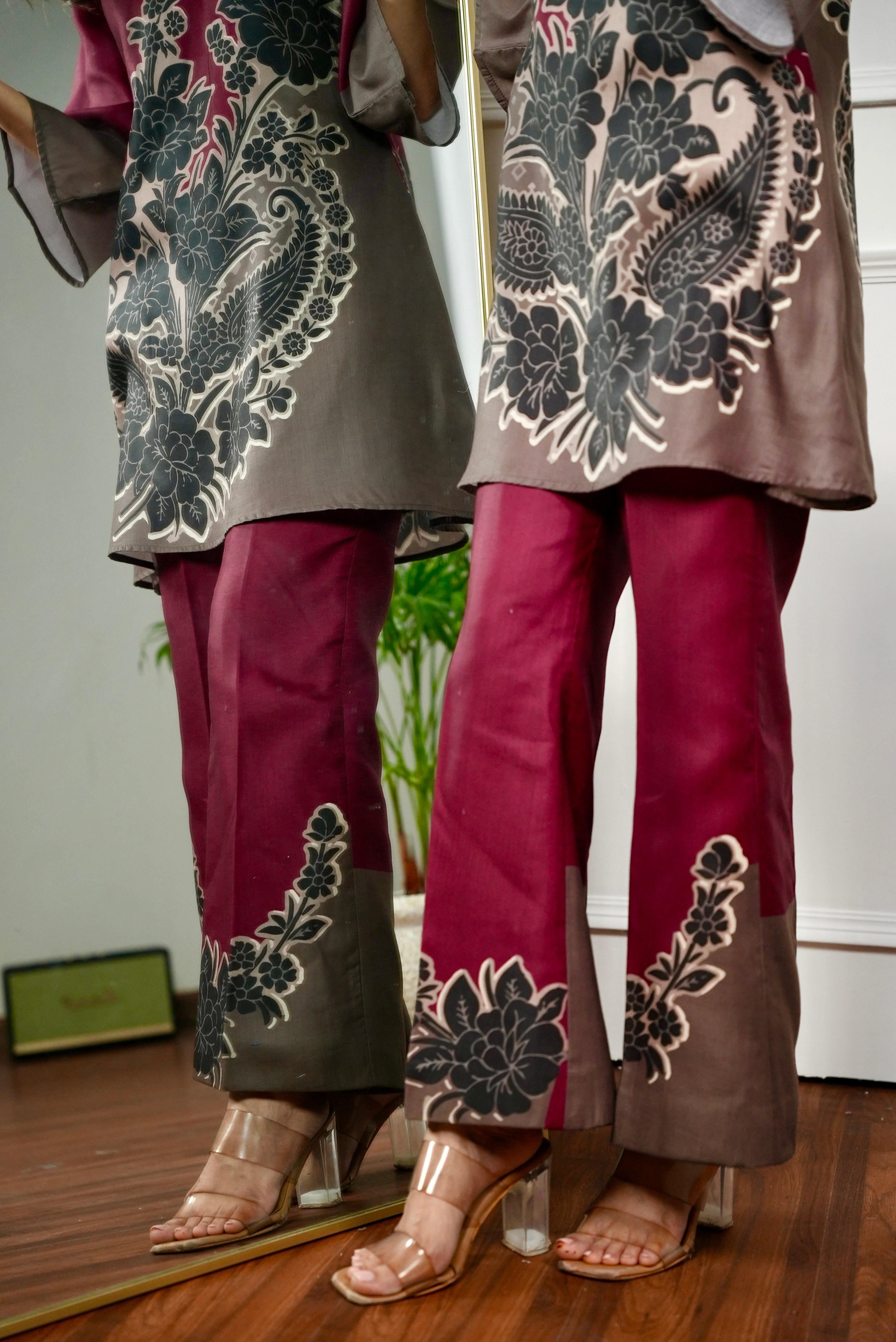 Red Mirage Kurta Set