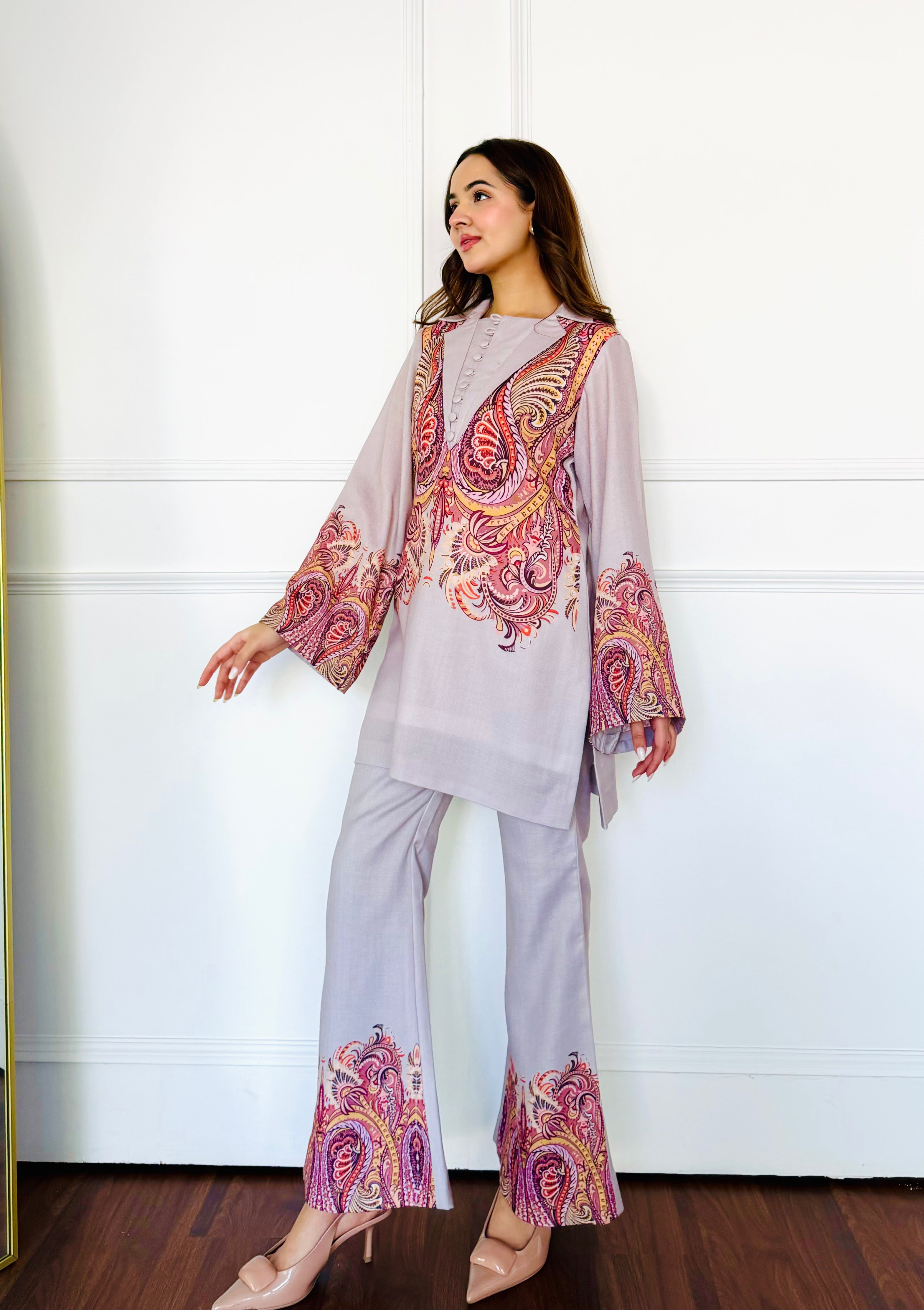 Ivory Paisley Kurta Set