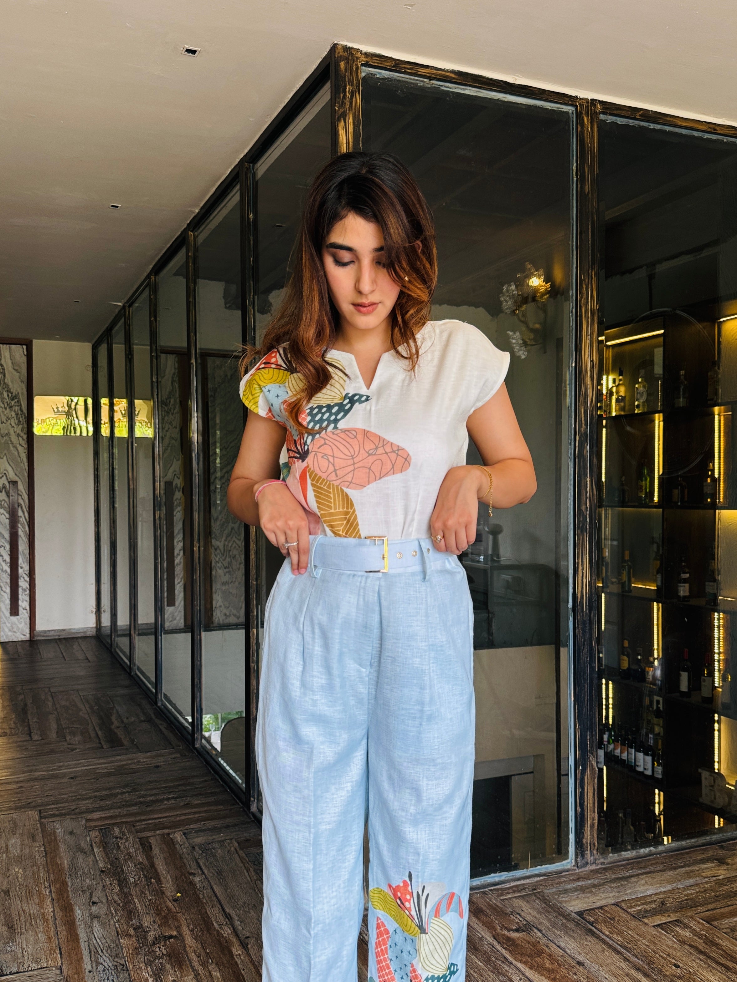 Peppy White Blue Coord