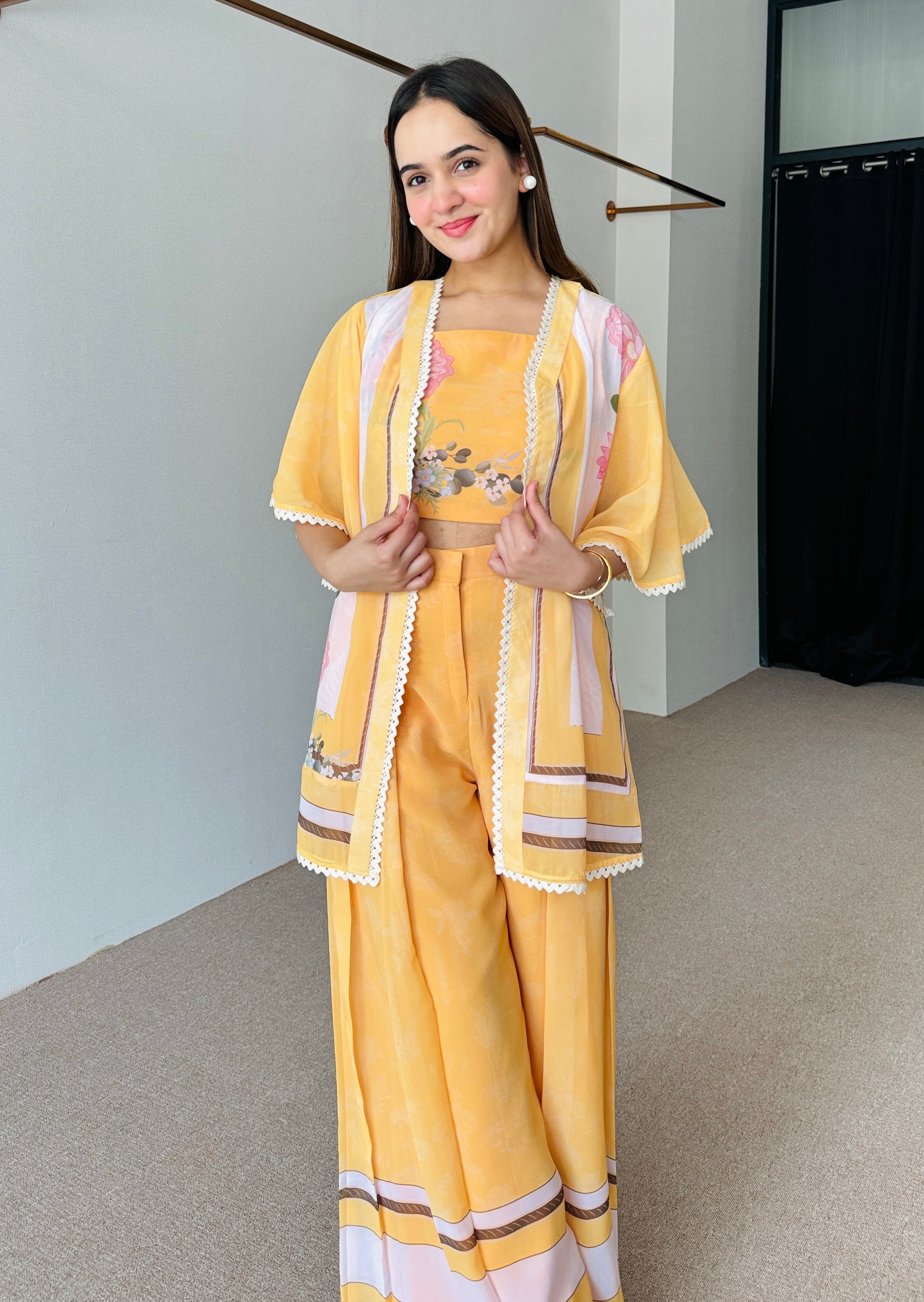 Festive Yellow Fusion Coord