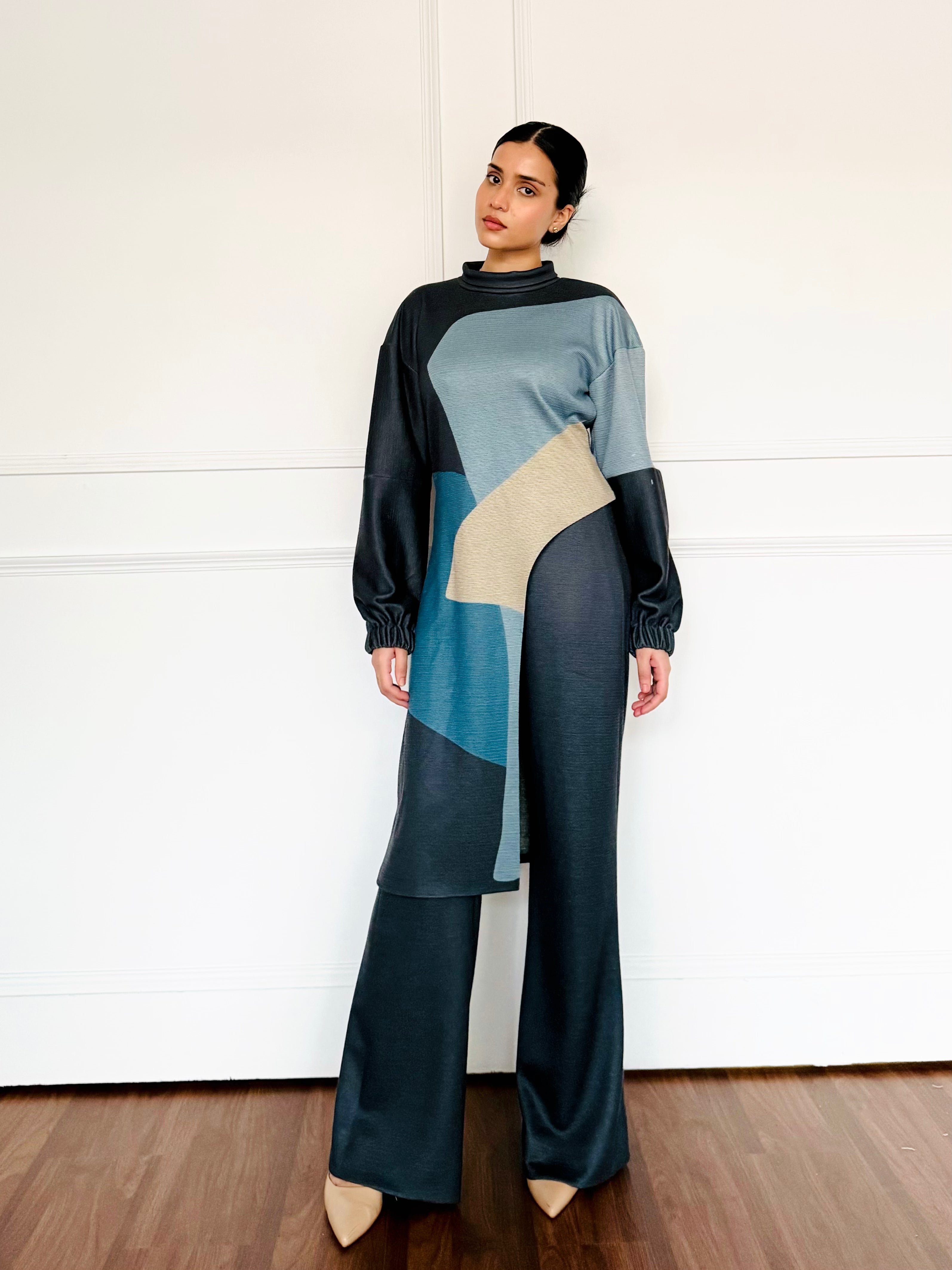 Abstract Sculpted Woollen Co-ord Set