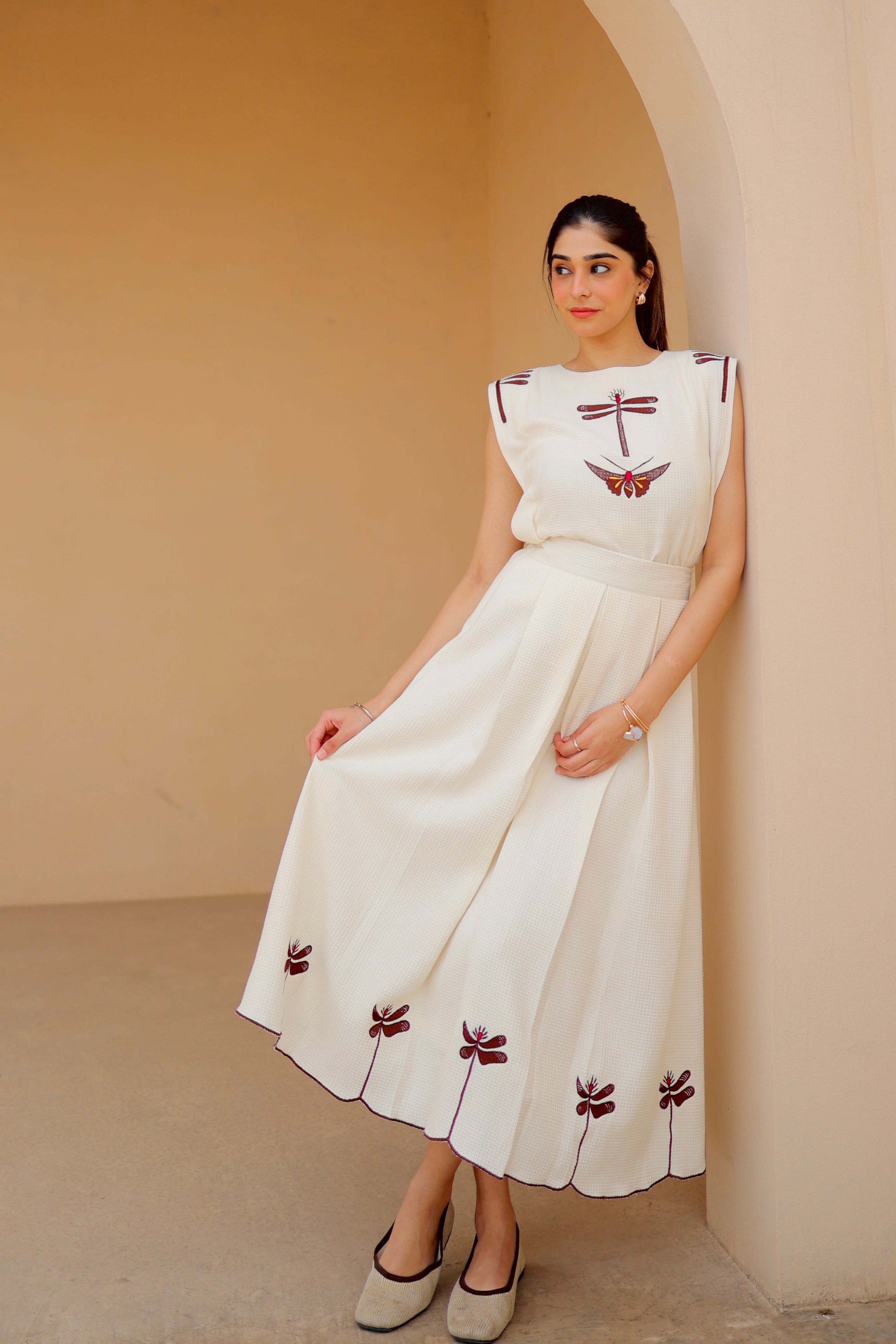 Ivory Grace Embroidered Skirt Set