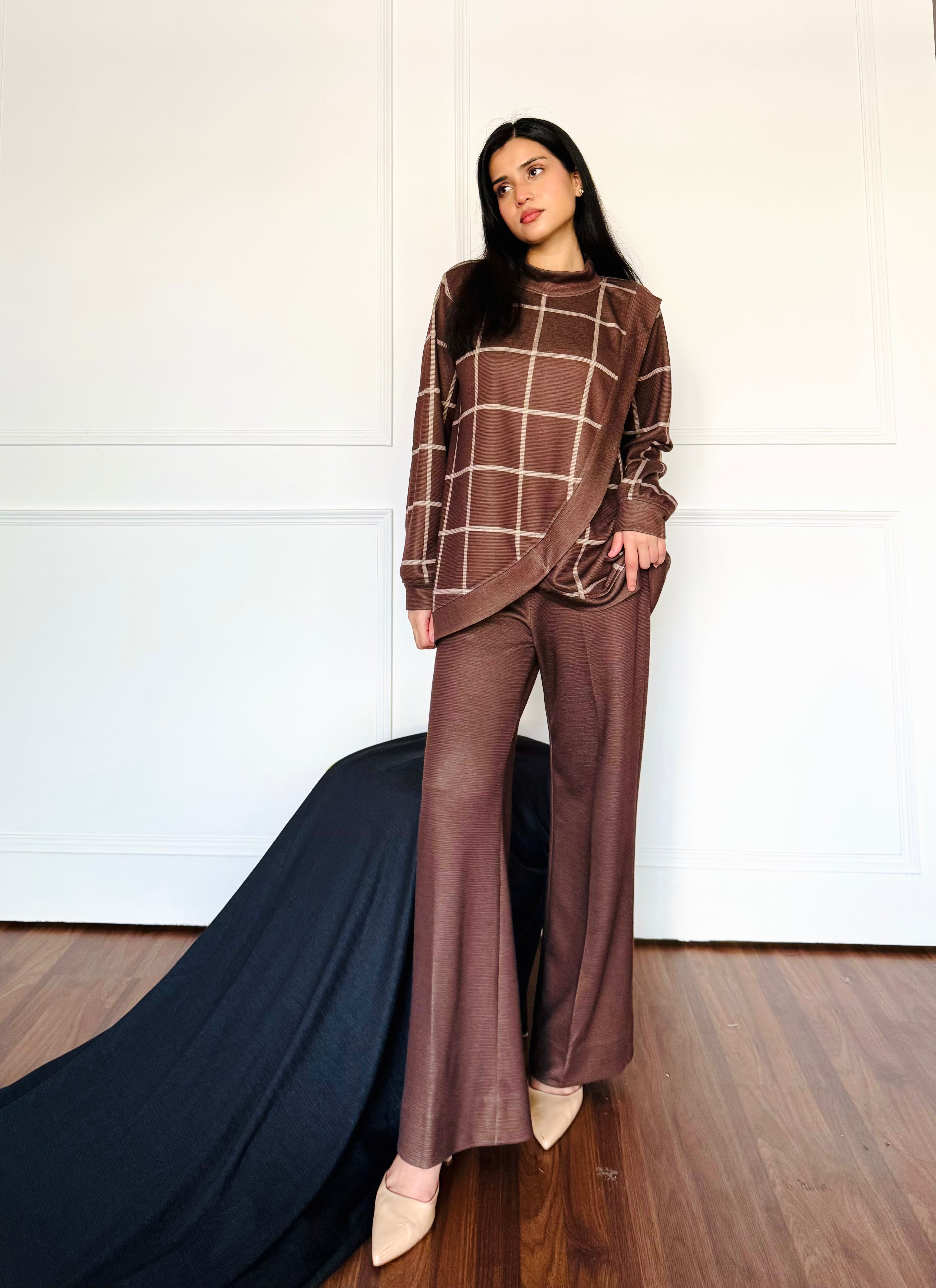 Autumn Check Woollen Co-ord Set