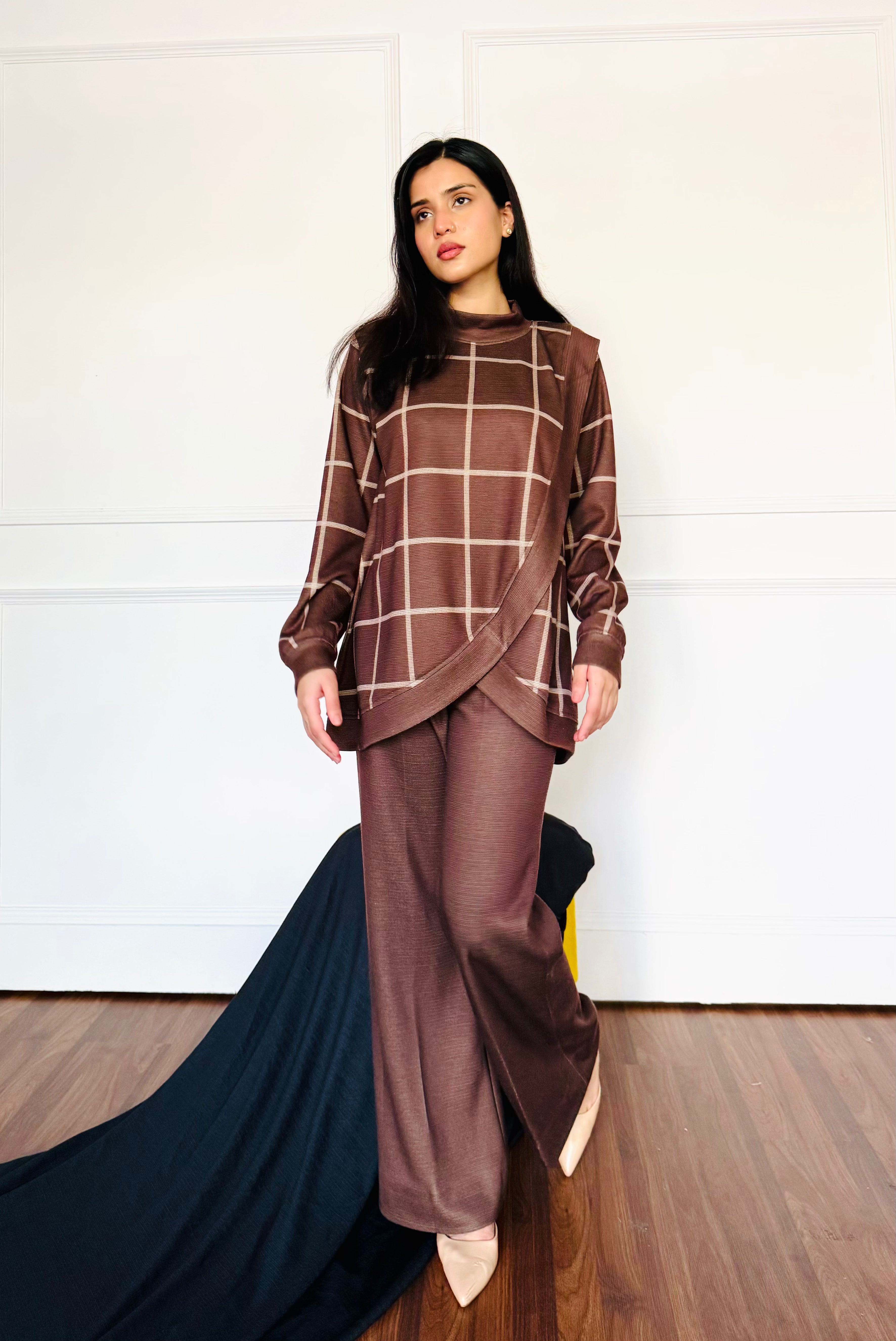 Autumn Check Woollen Co-ord Set