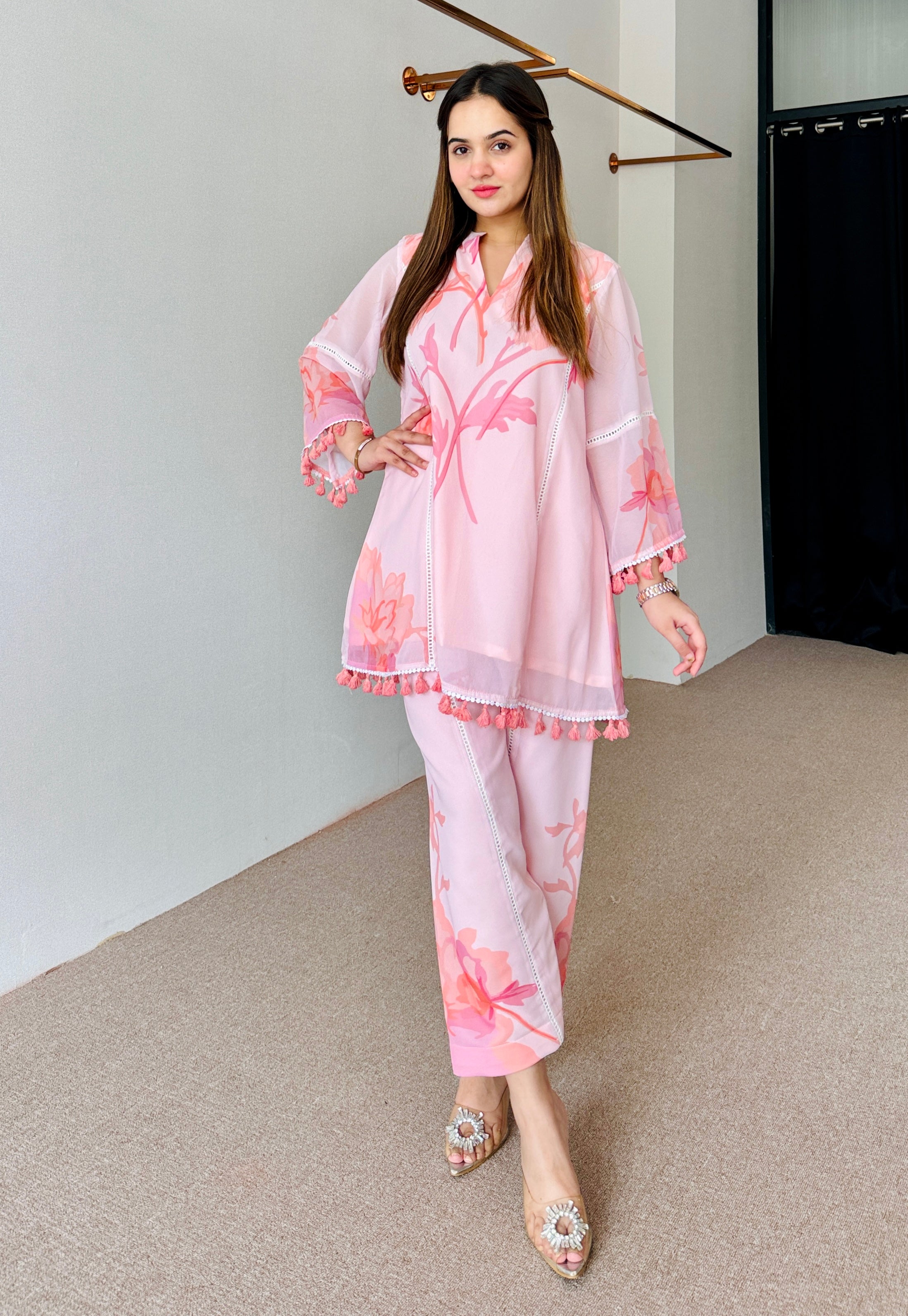 Pastel Pink Festive Kurta Set