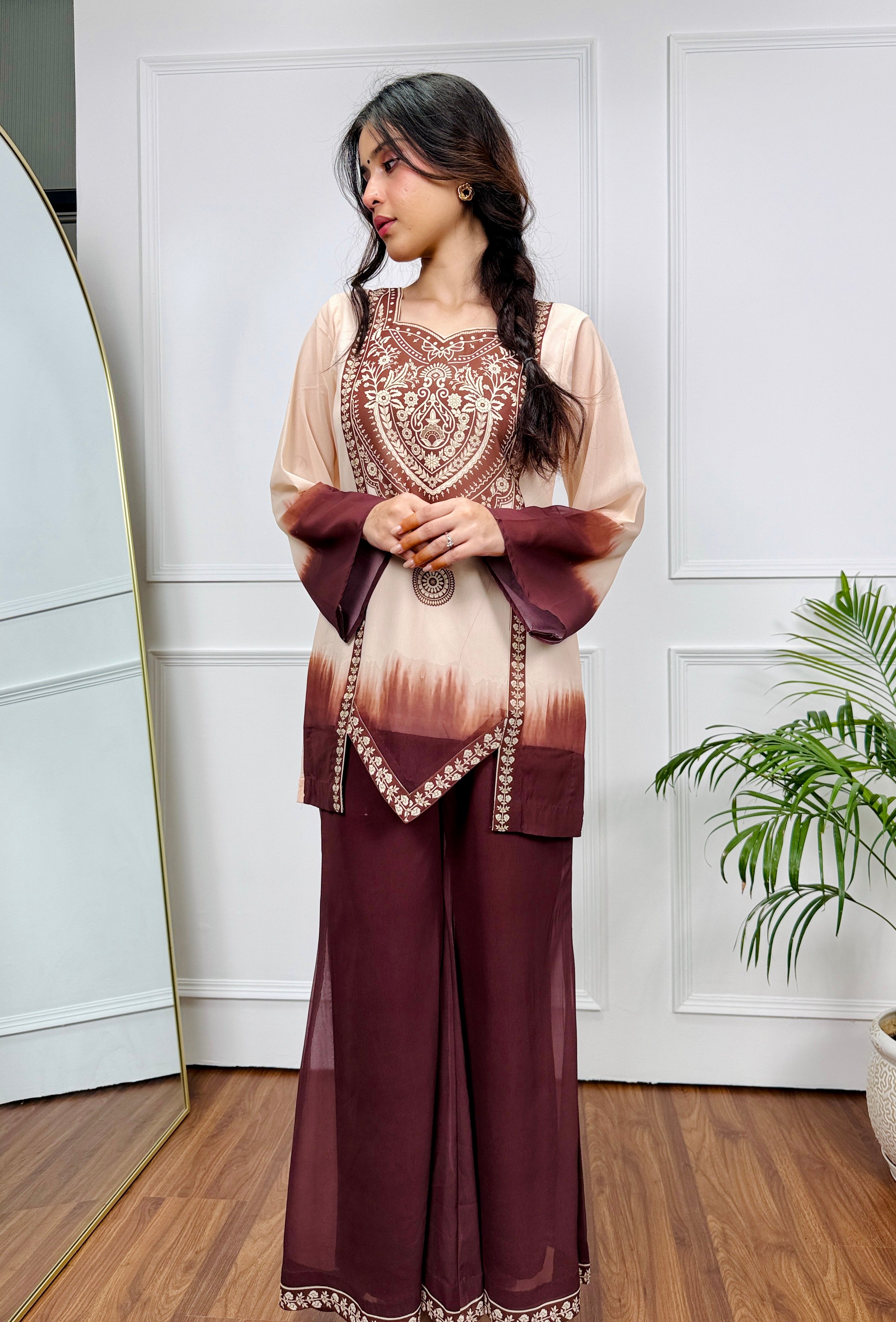 Mocha Mirage Ombre Kurta Set