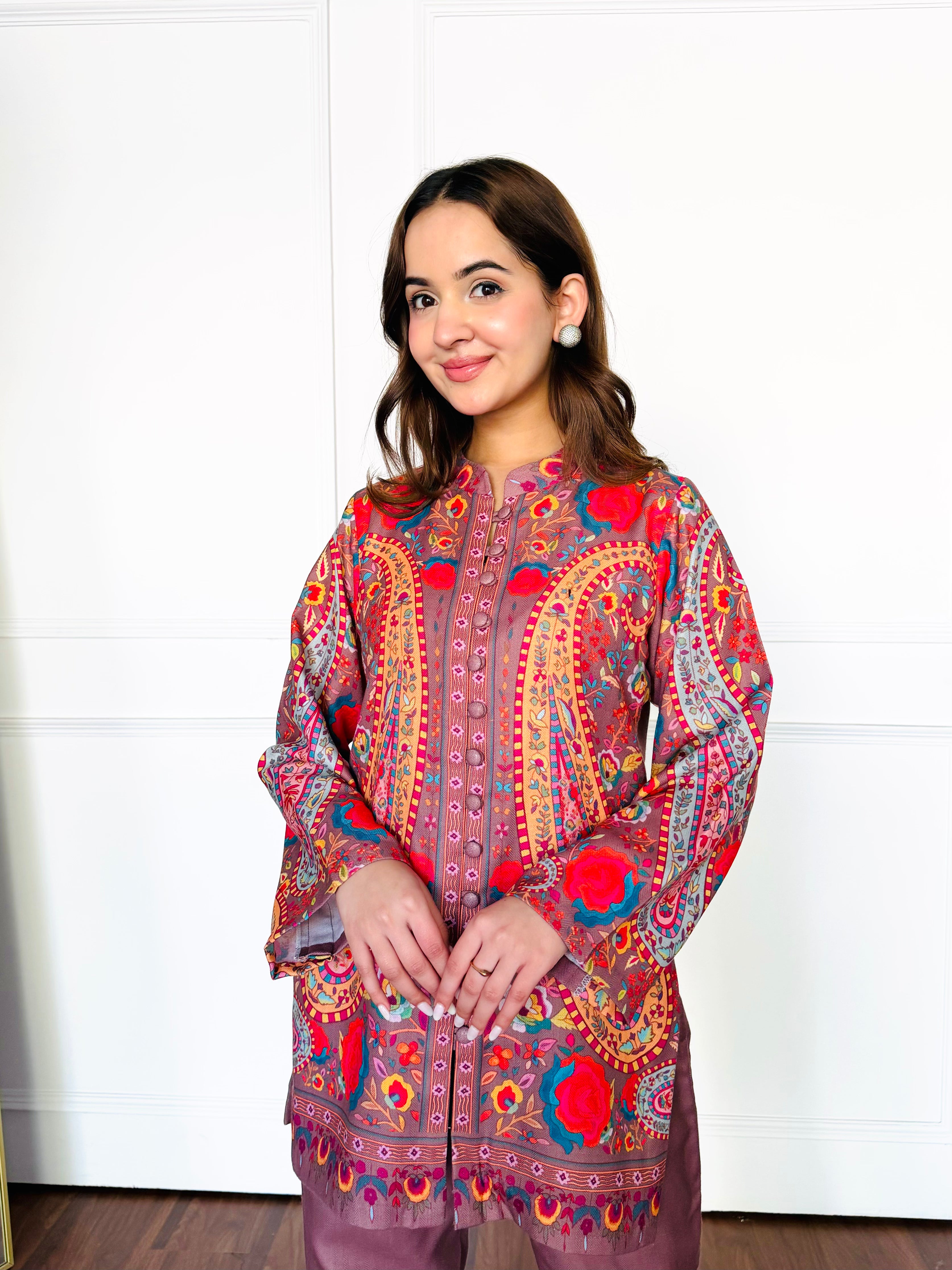 Mocha Paisley Kurta Set