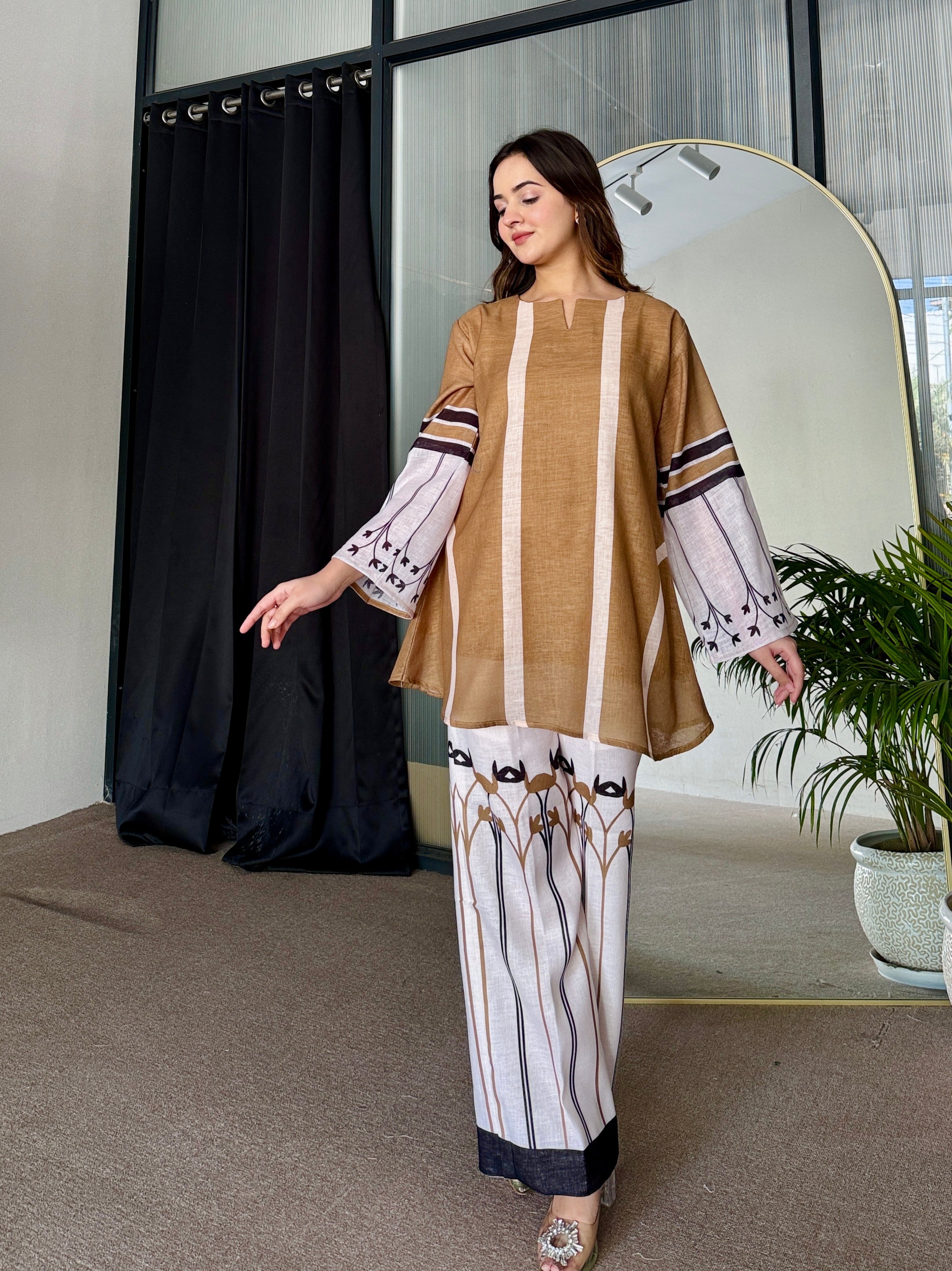Olive White Co Ord Set