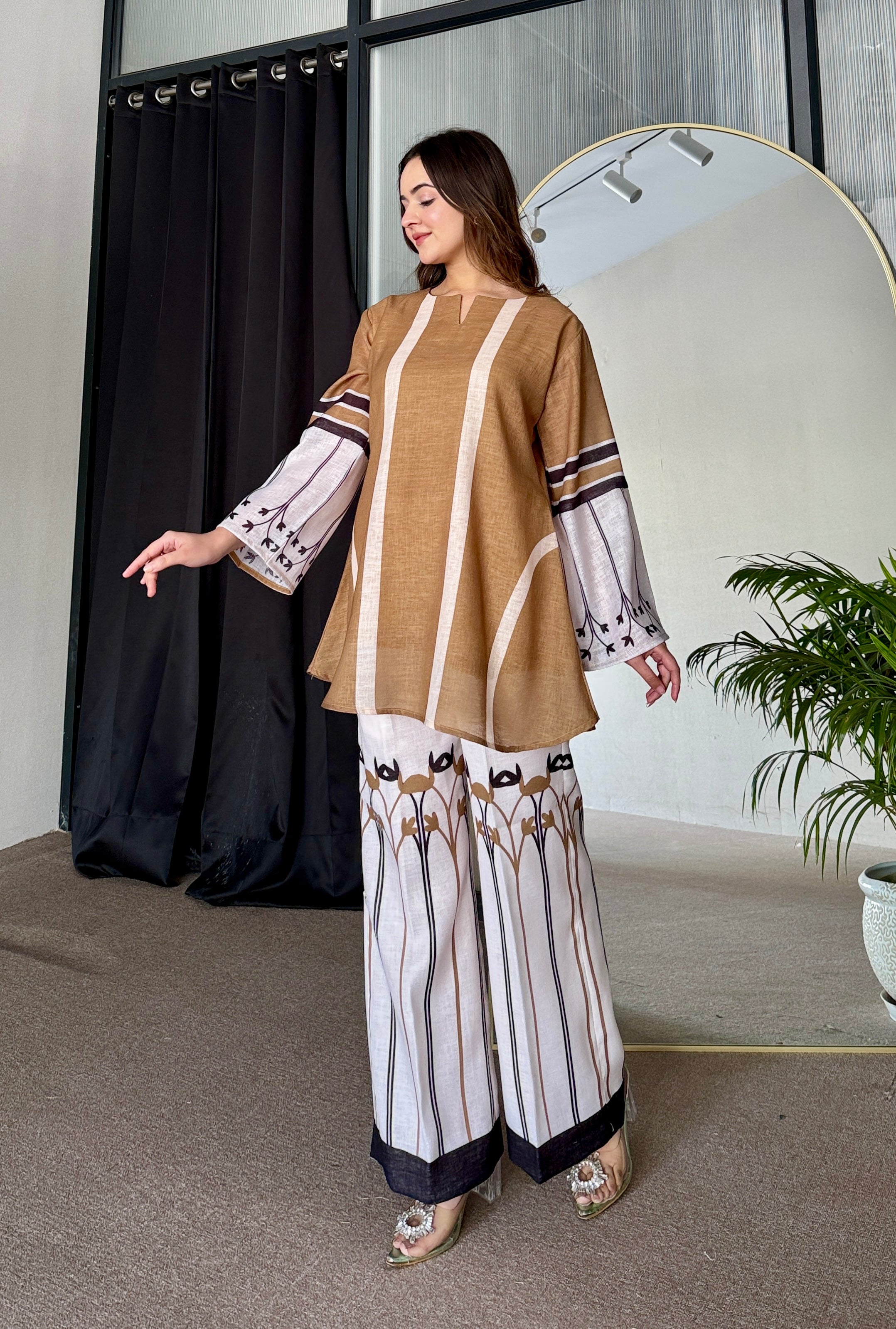 Olive White Co Ord Set