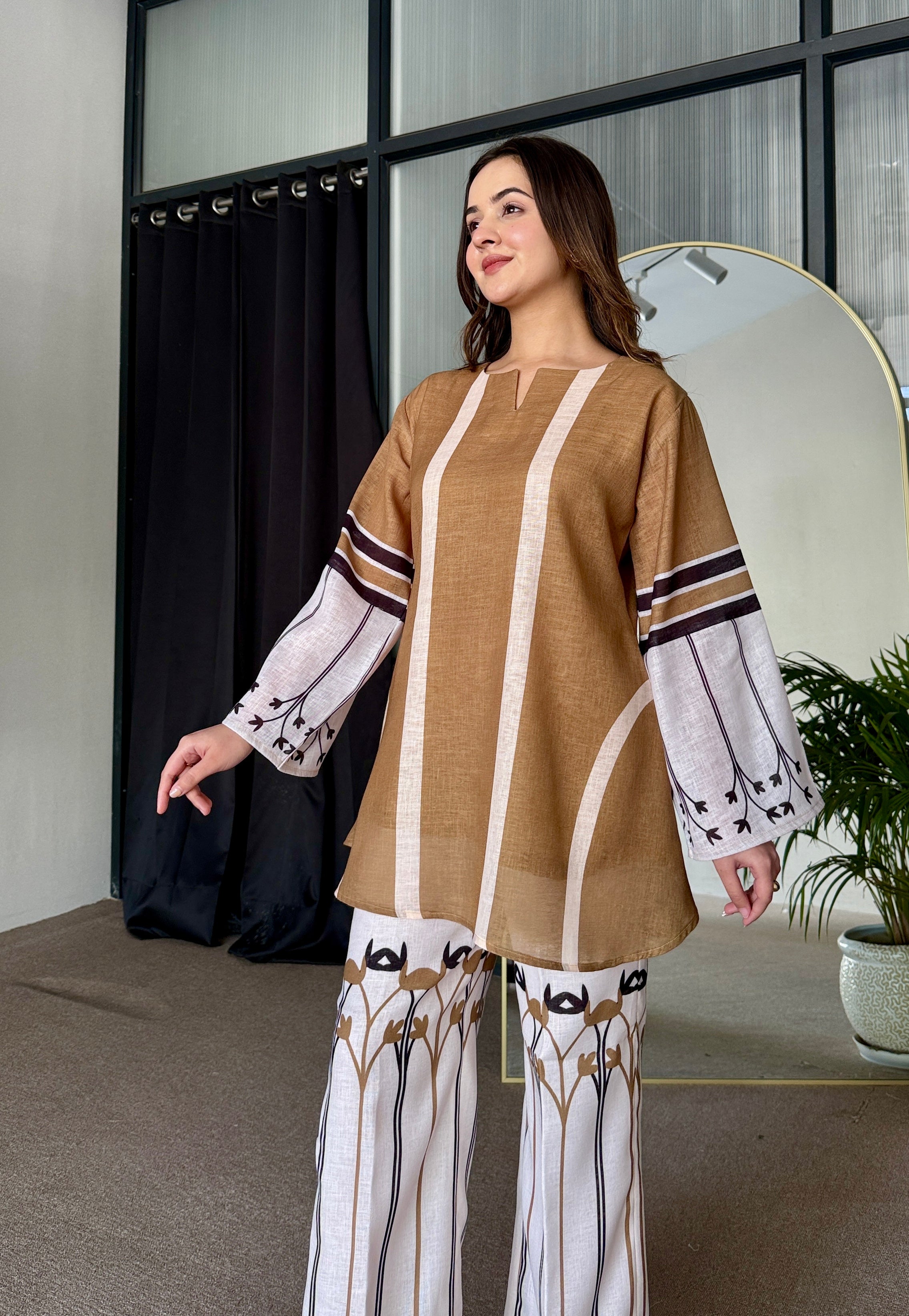 Olive White Co Ord Set