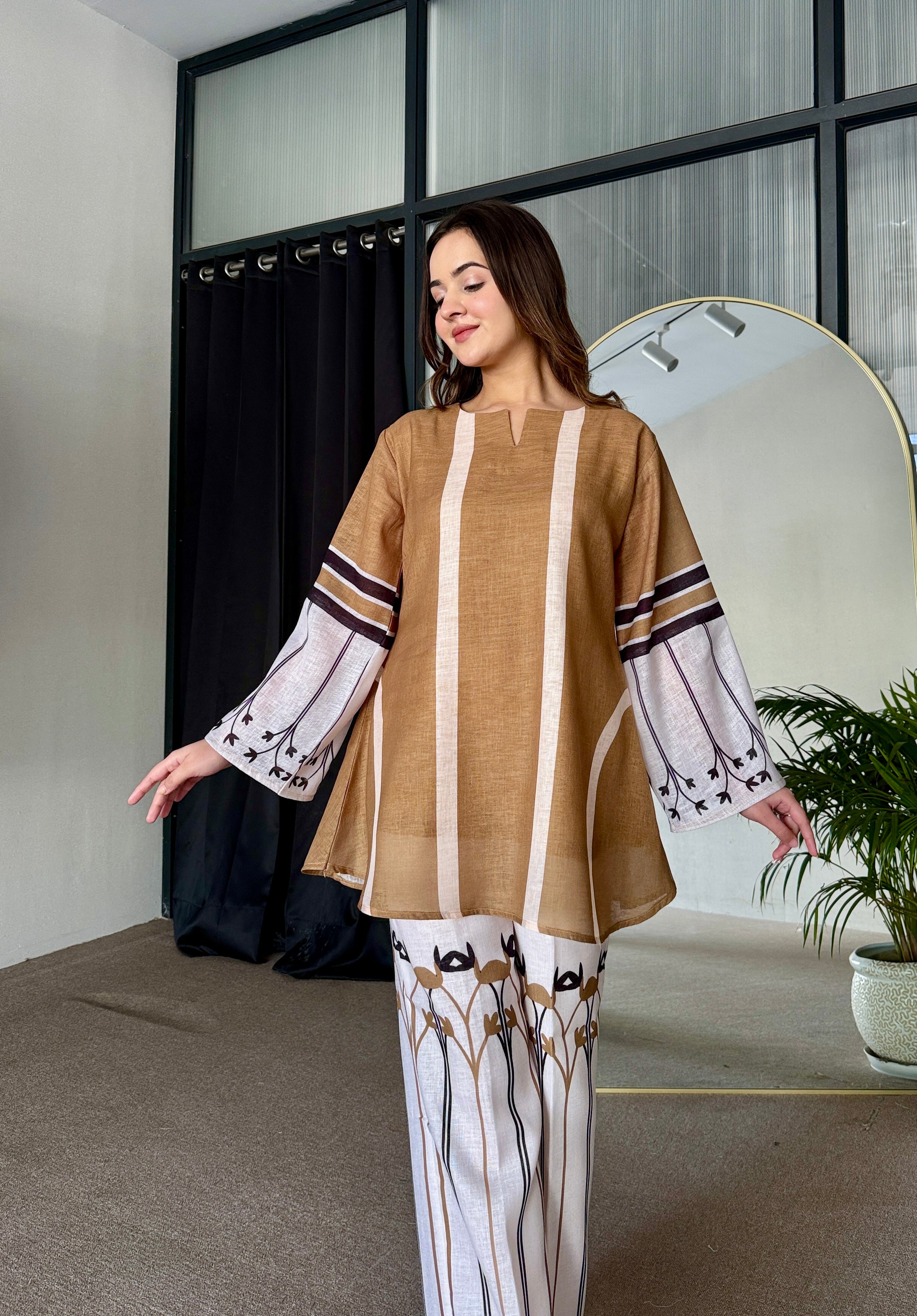 Olive White Co Ord Set