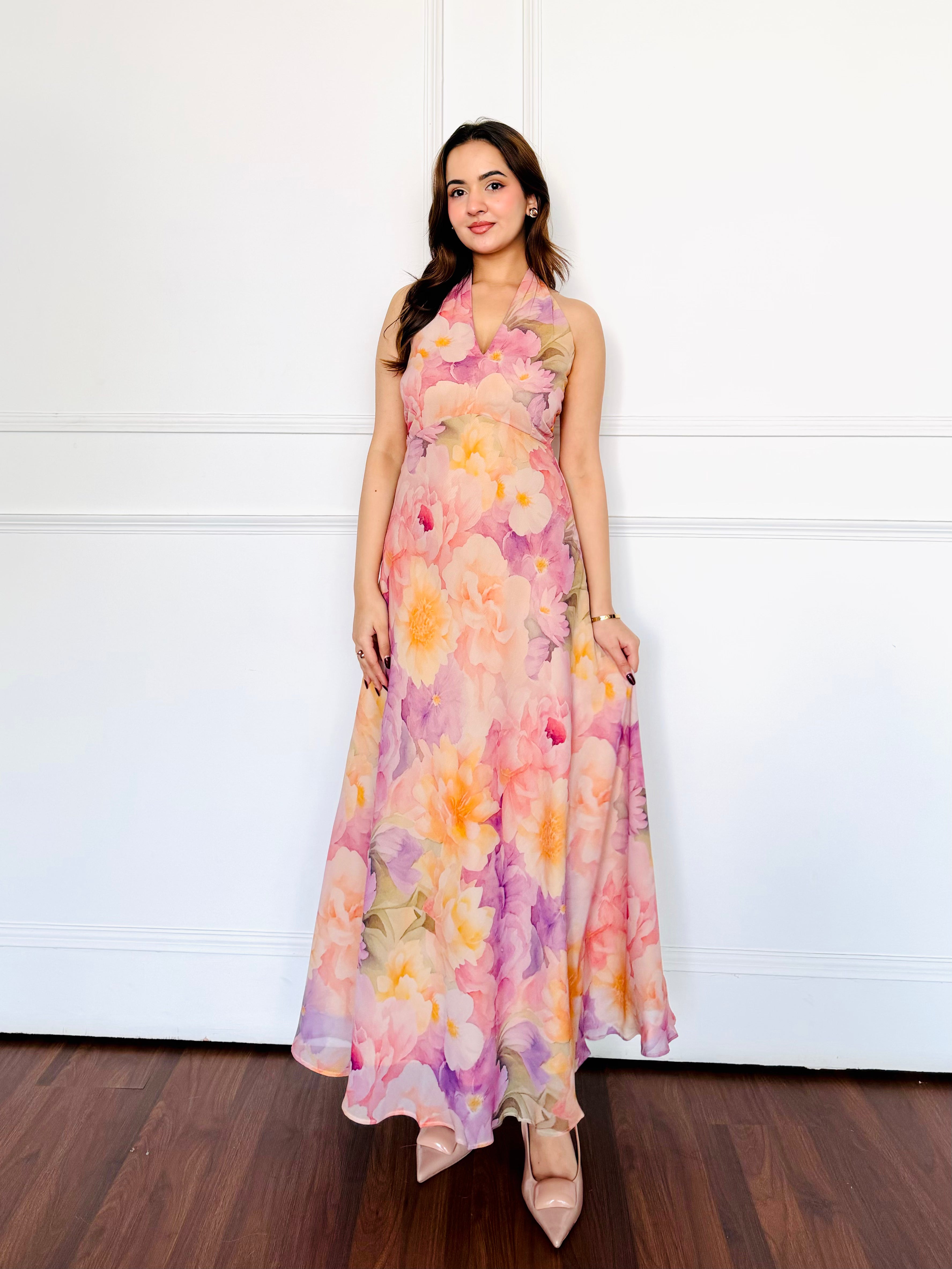 Sunshine Floral Summer Midi Dress