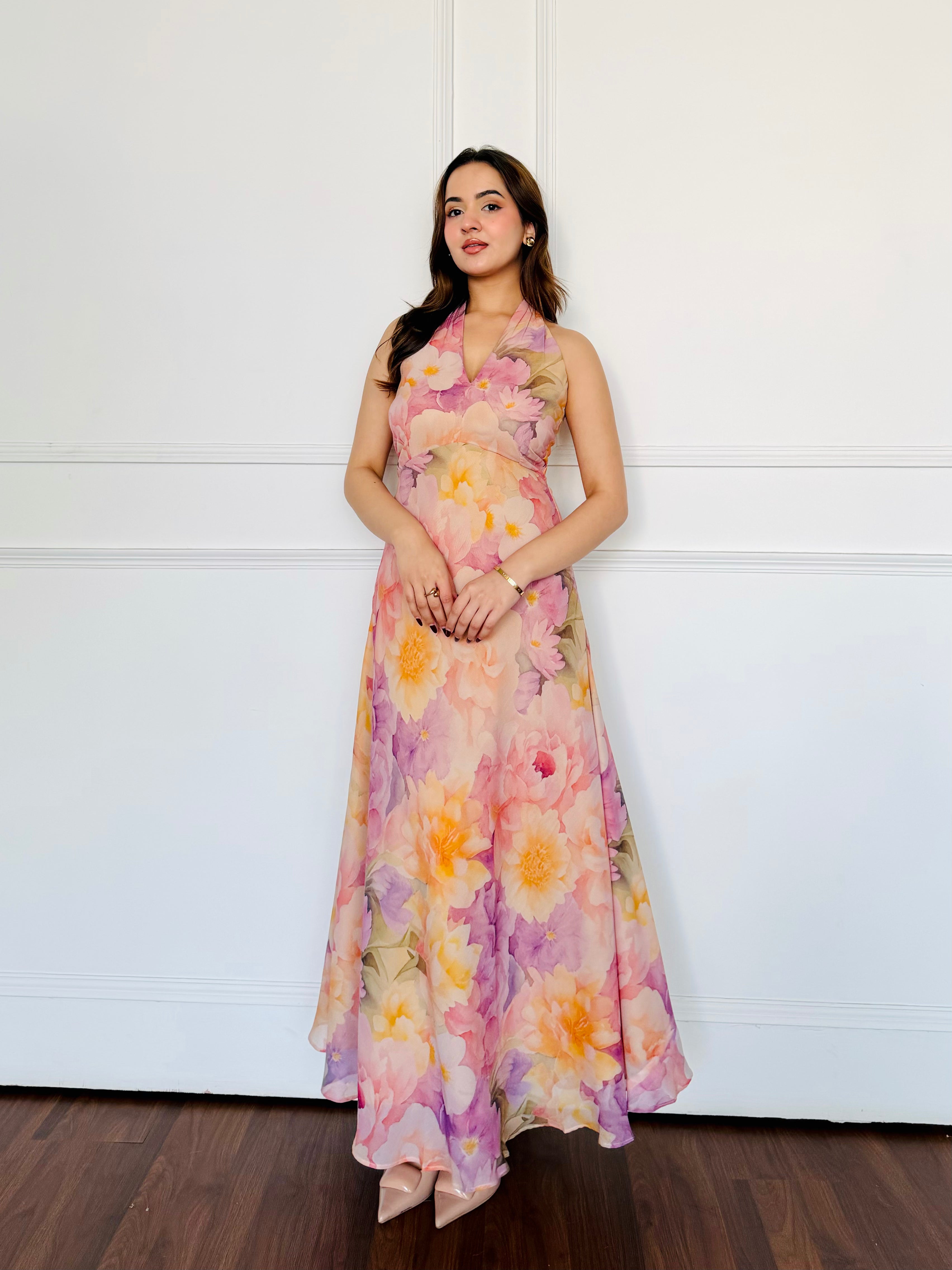 Sunshine Floral Summer Midi Dress