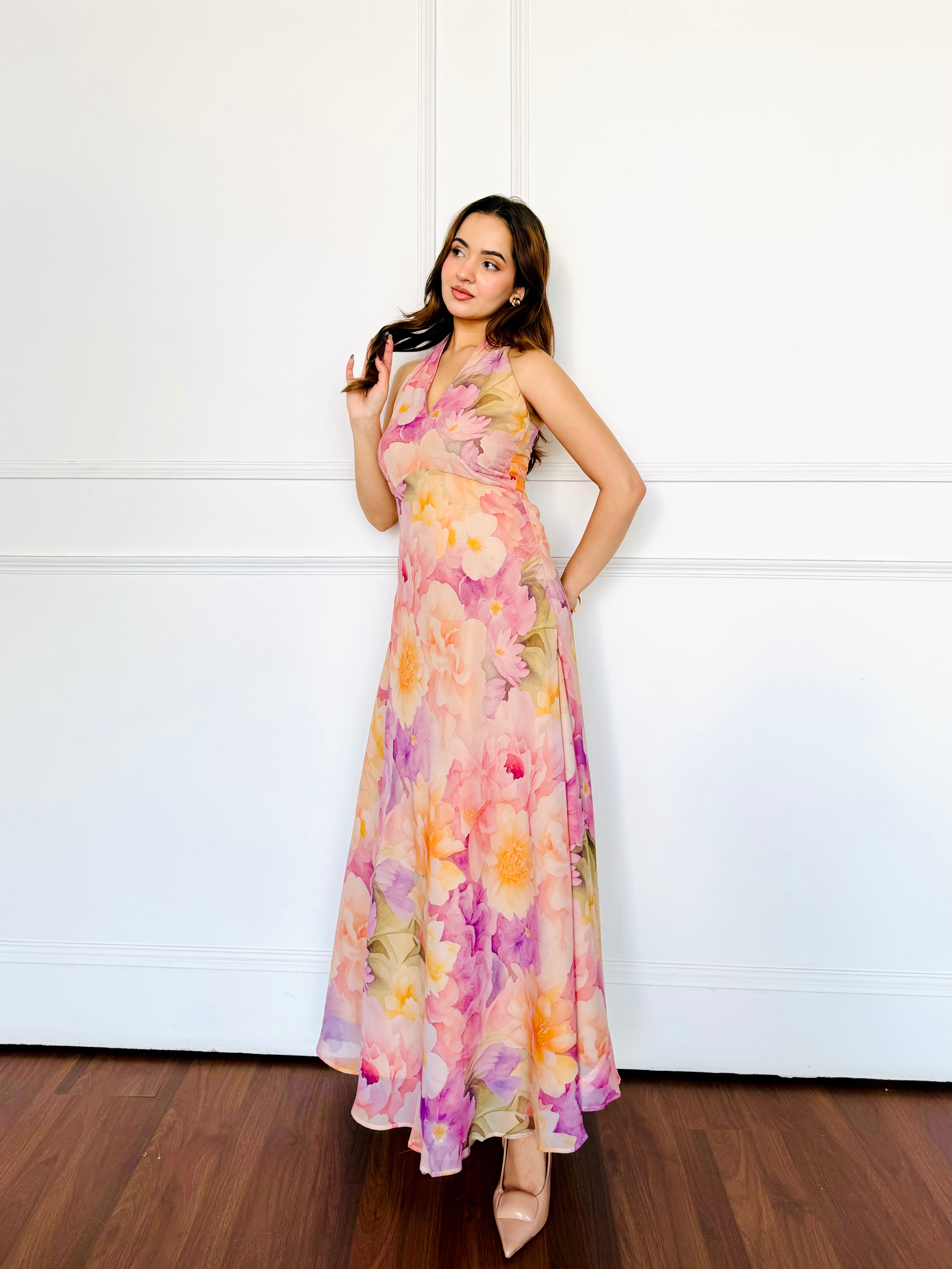 Sunshine Floral Summer Midi Dress