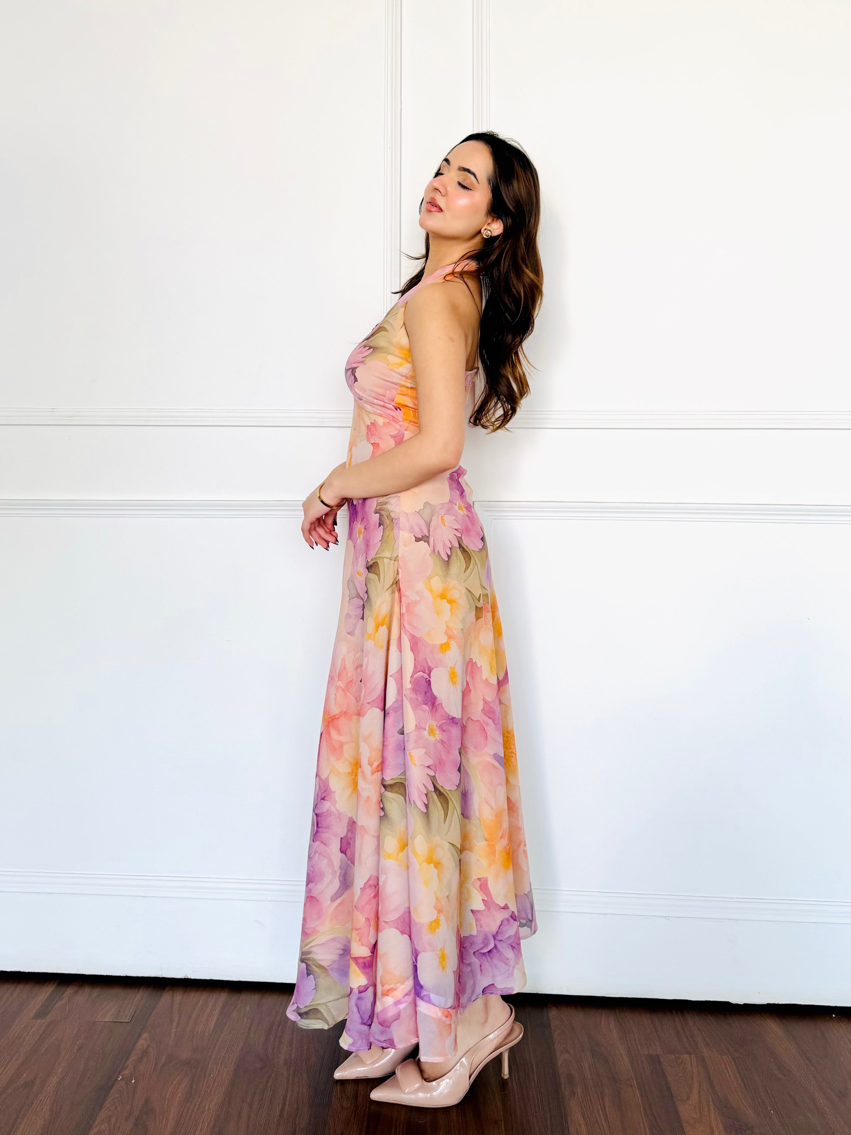 Sunshine Floral Summer Midi Dress