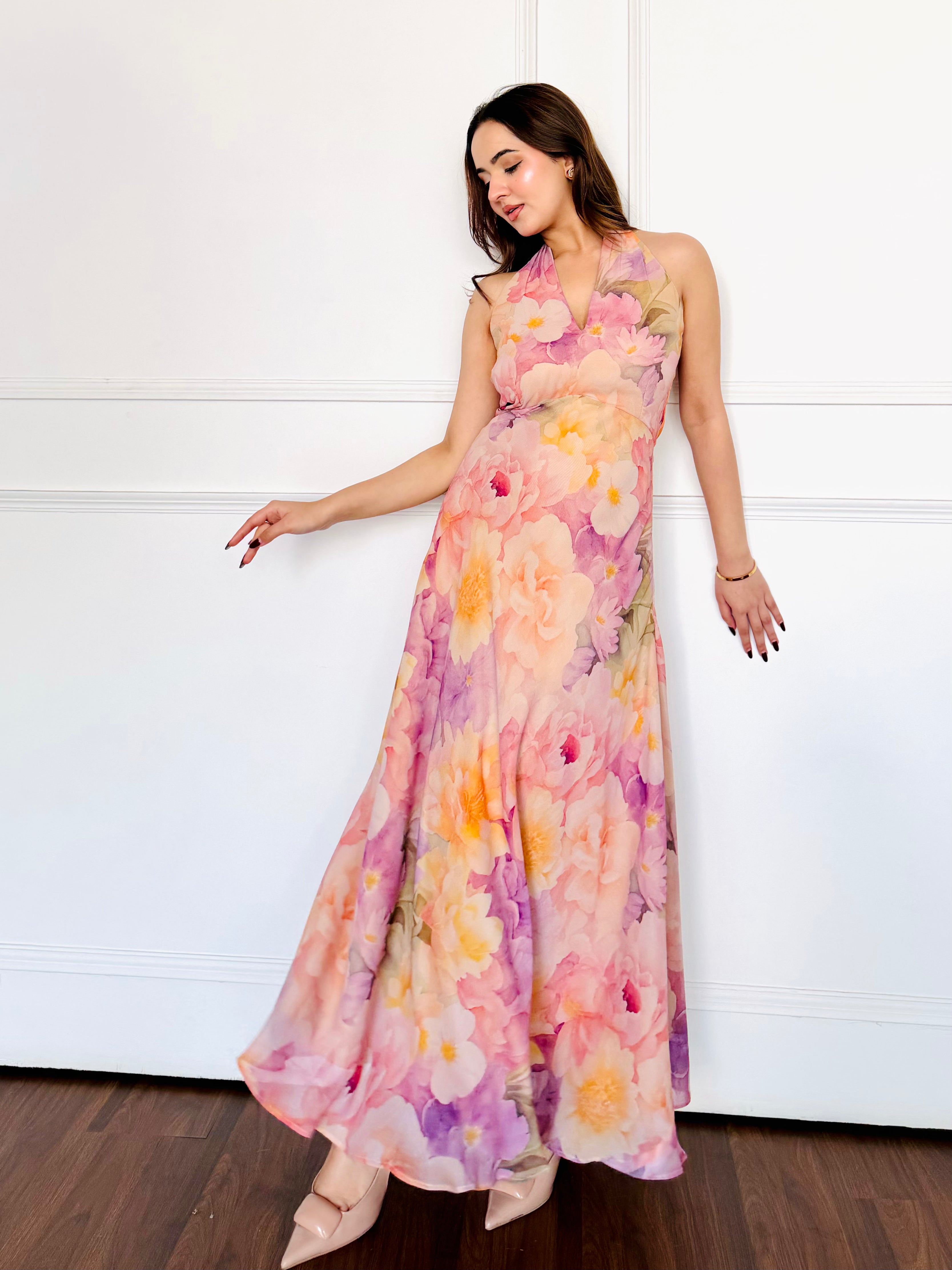 Sunshine Floral Summer Midi Dress