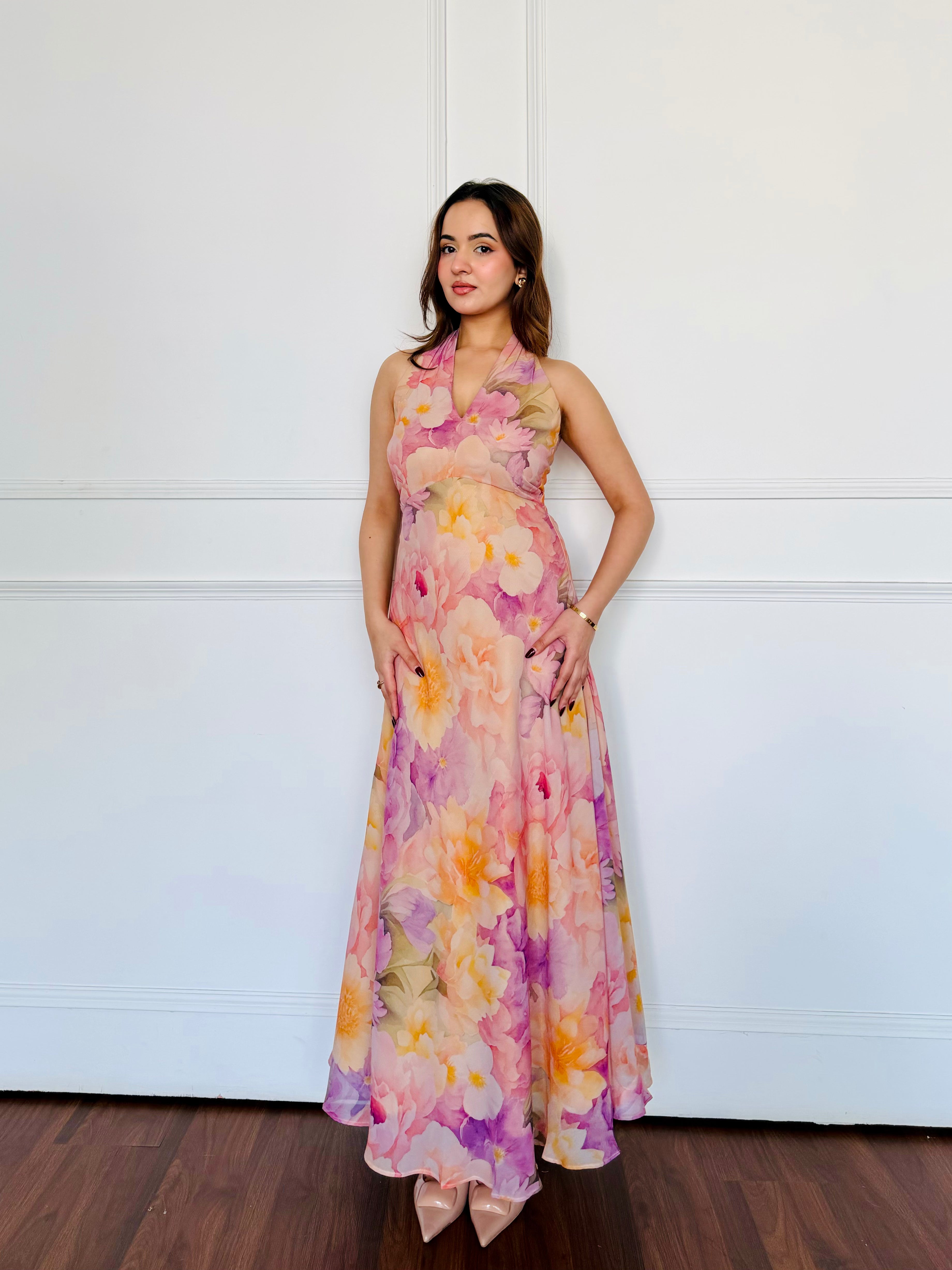 Sunshine Floral Summer Midi Dress