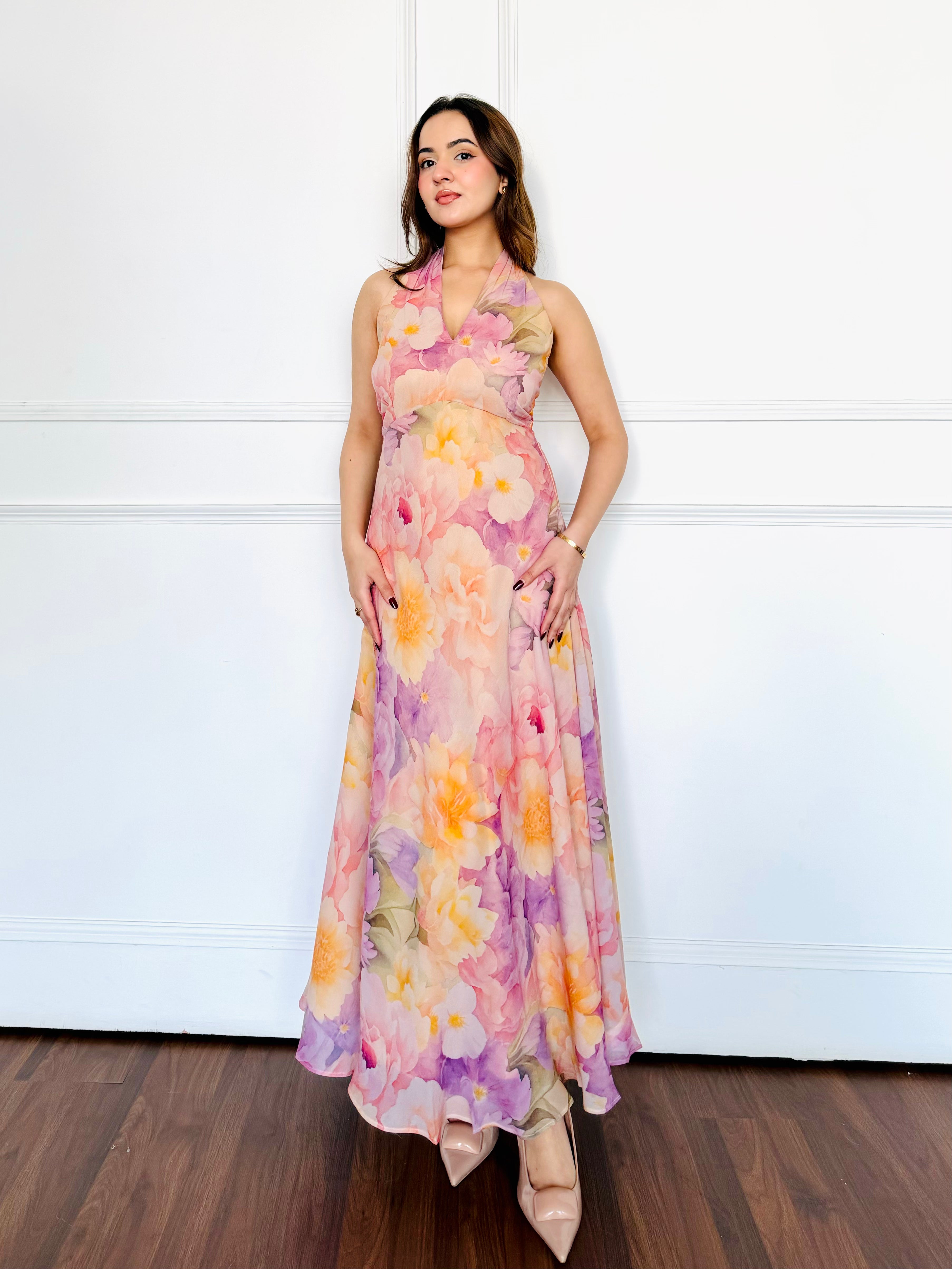 Sunshine Floral Summer Midi Dress