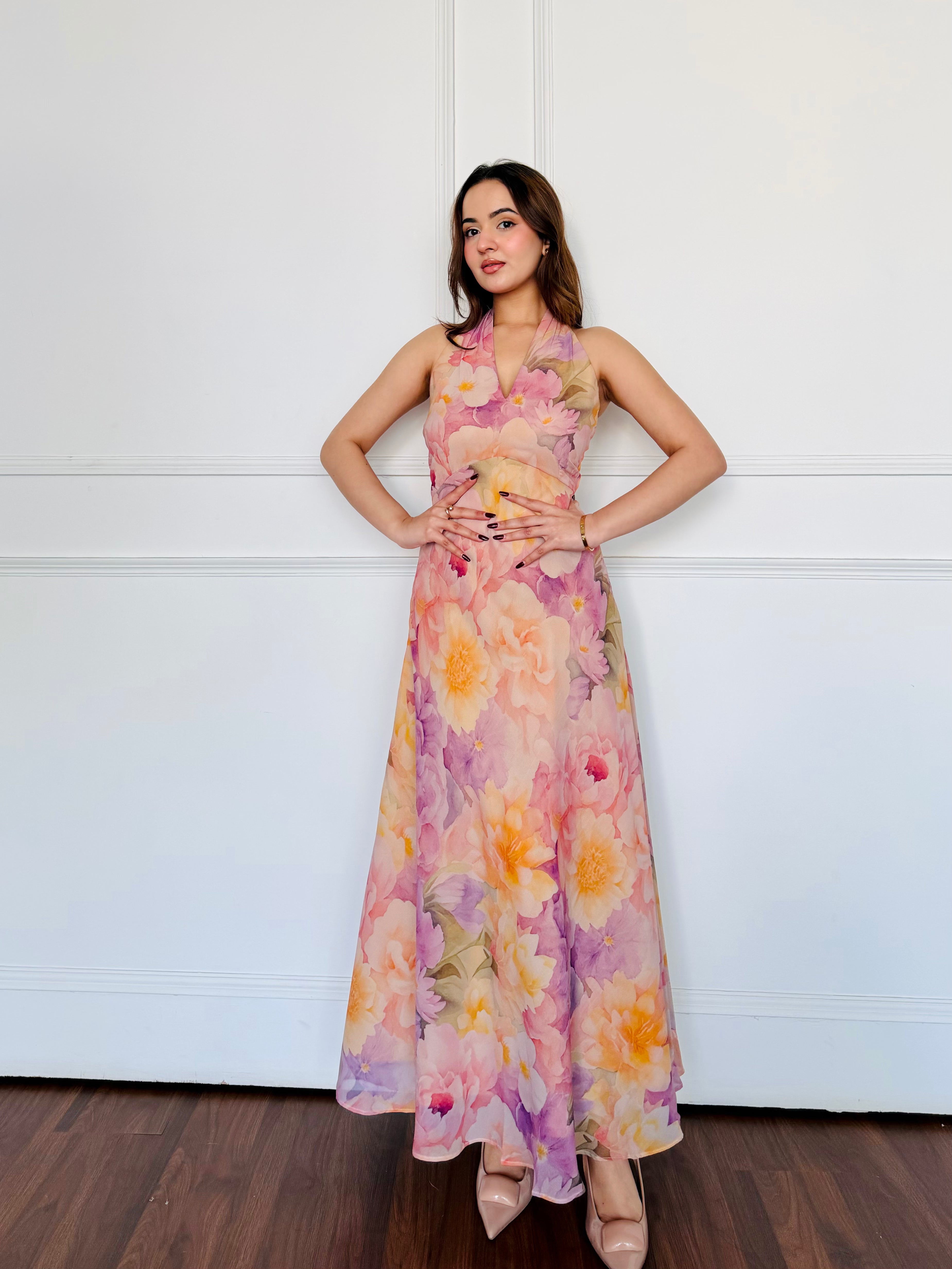 Sunshine Floral Summer Midi Dress