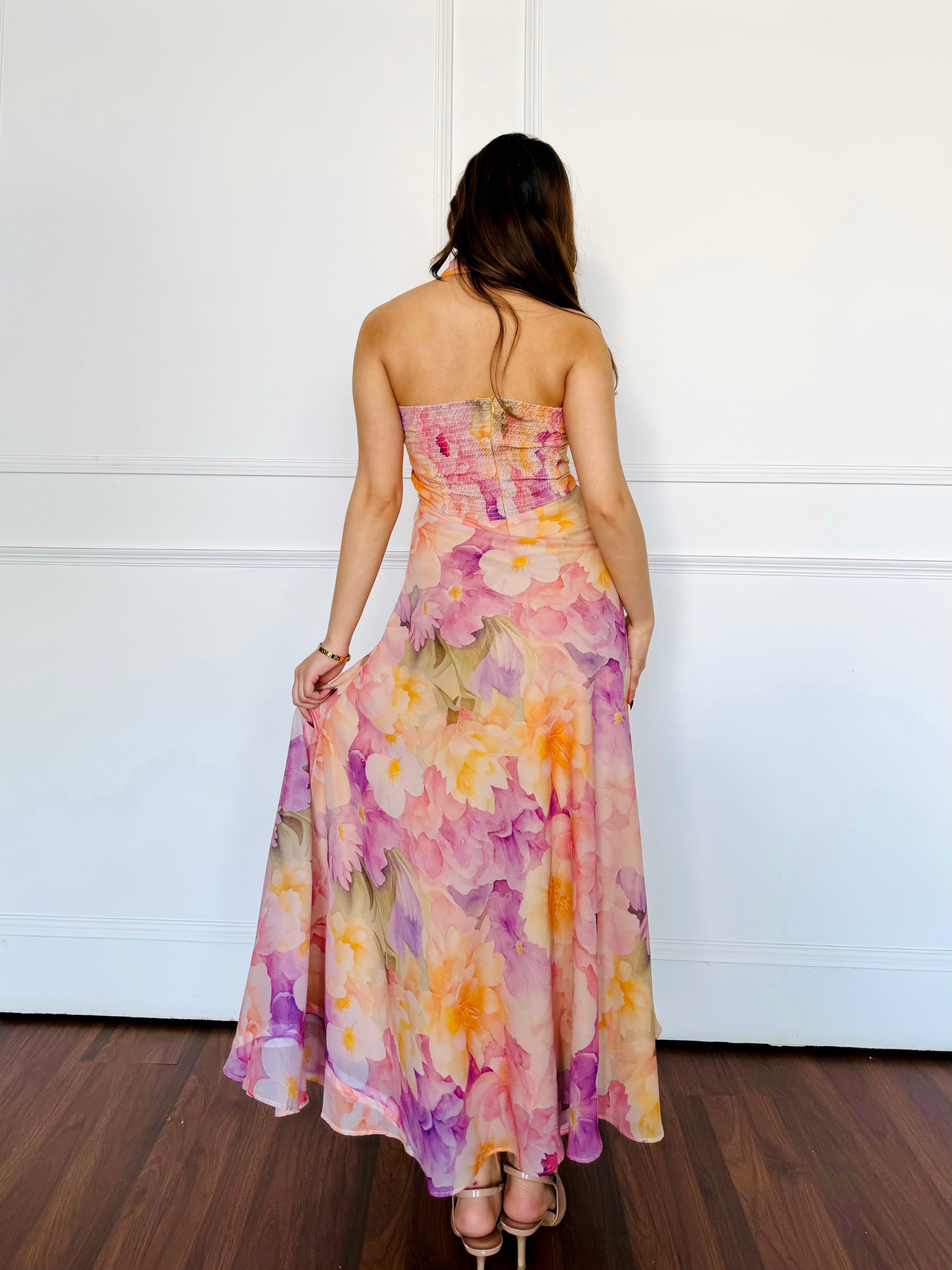 Sunshine Floral Summer Midi Dress