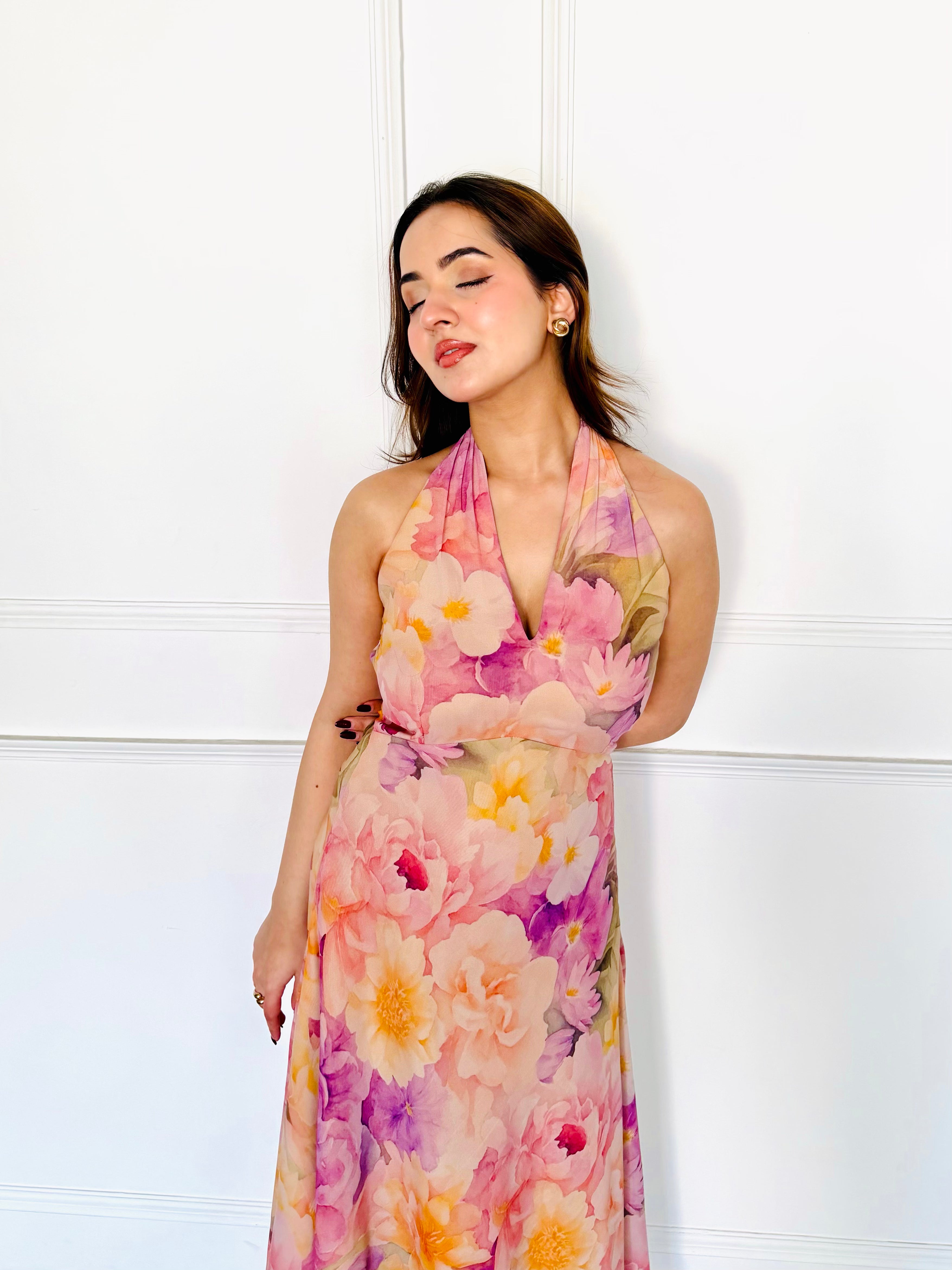 Sunshine Floral Summer Midi Dress