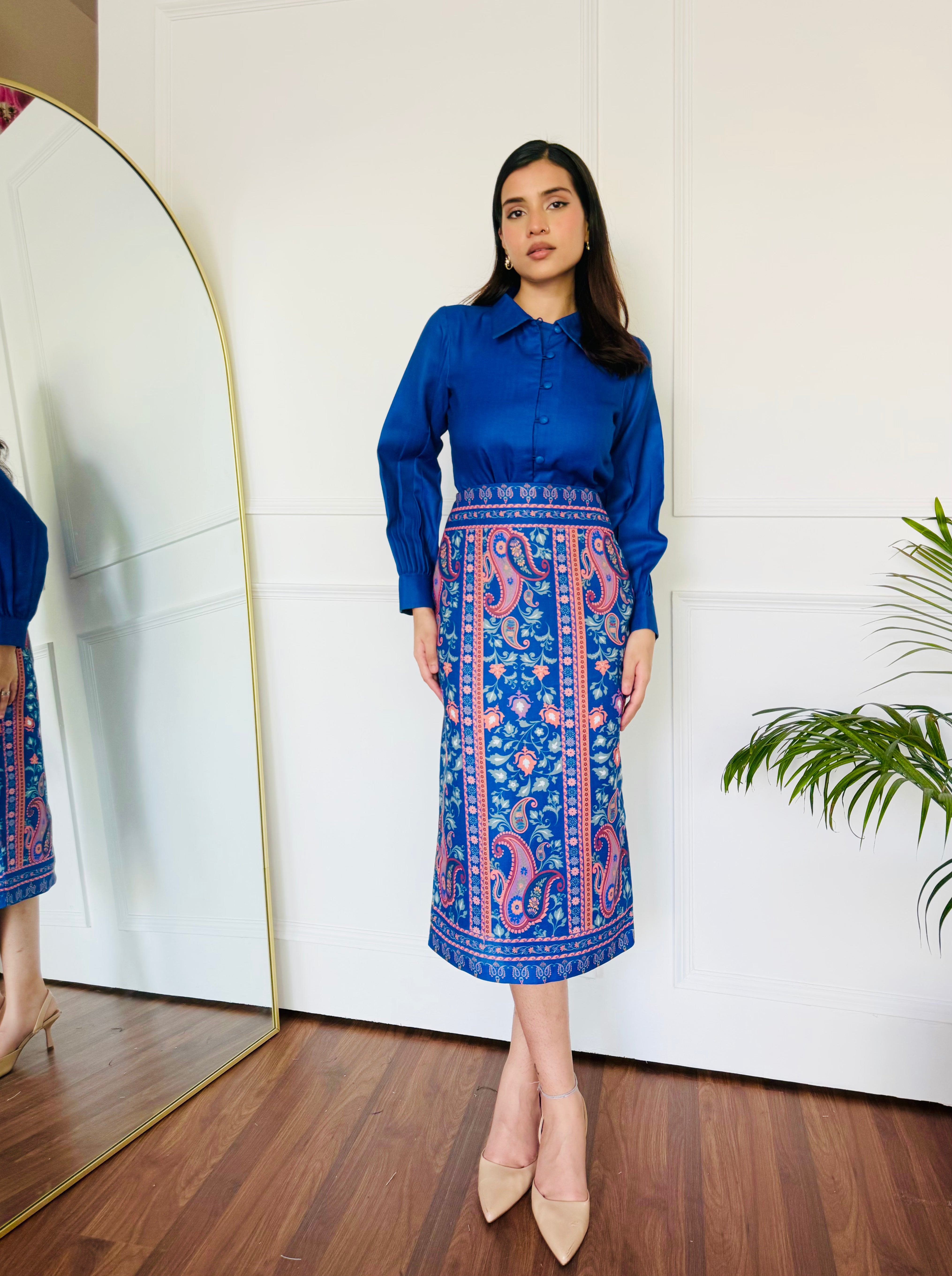 Timeless Blue Skirt Set