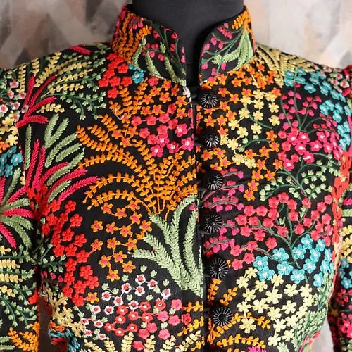 Anaisha Embroidered Jacket Set With Flared Garara