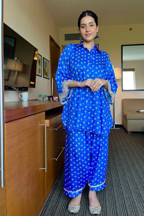 Stylish Blue Pakistani Kurta Set