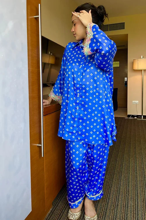 Stylish Blue Pakistani Kurta Set
