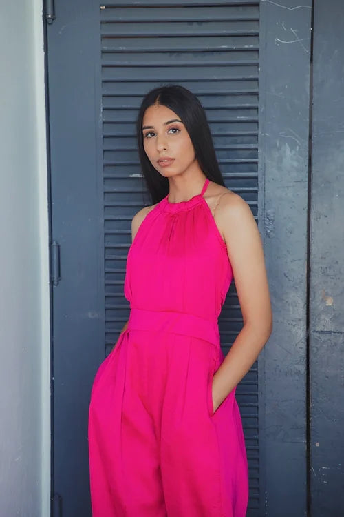 Fuchsia Pink Formal Jumpsuit