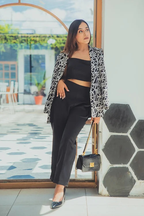 Black Abstract Blazer