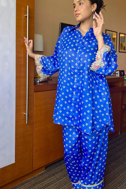 Stylish Blue Pakistani Kurta Set