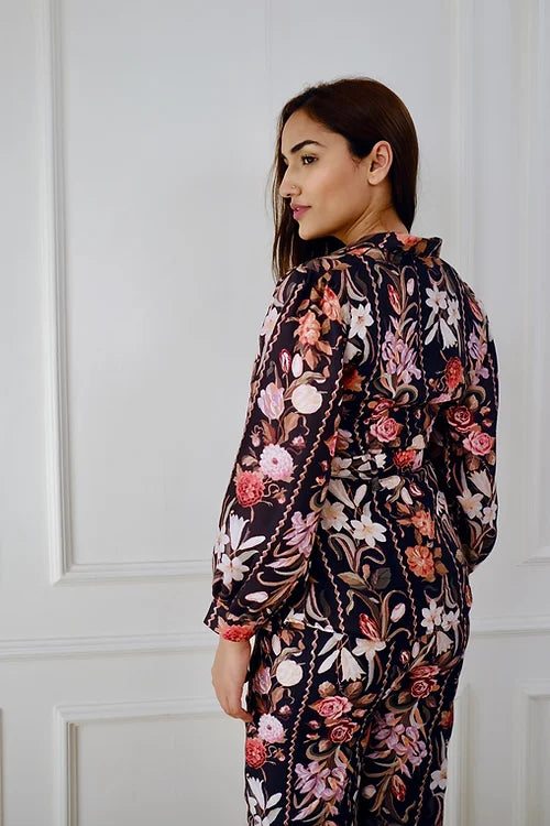 Emily Classy Black Printed Coord