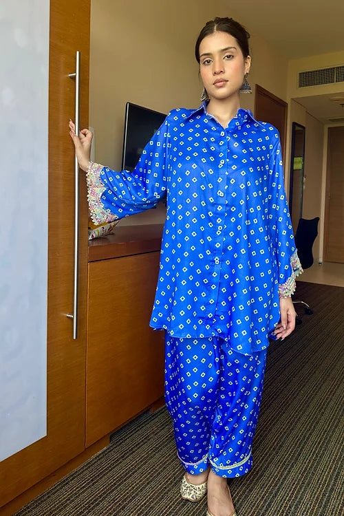 Stylish Blue Pakistani Kurta Set