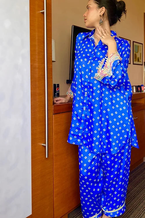 Stylish Blue Pakistani Kurta Set