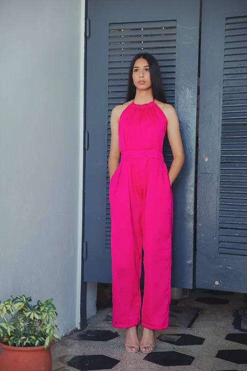 Fuchsia Pink Formal Jumpsuit