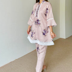 Mahira Beige Floral Festive Kurta Set